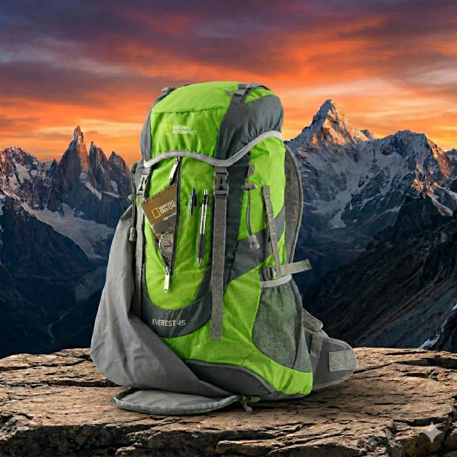 Mochila Camping Everest 45 Litros Verde National Geographic-3