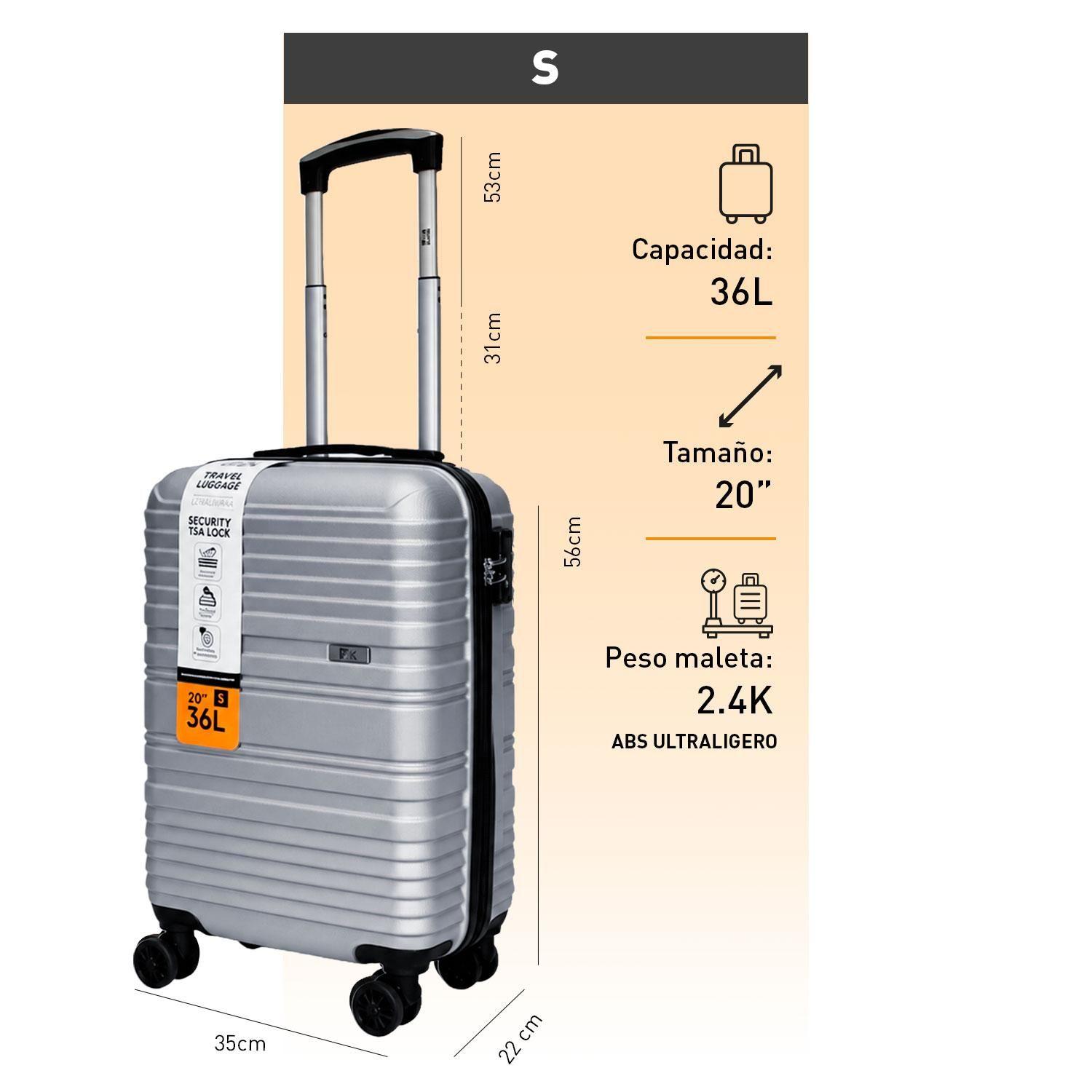 Maleta North Pak Viaje Cabina Equipaje Mano 20" 36L Plata-6