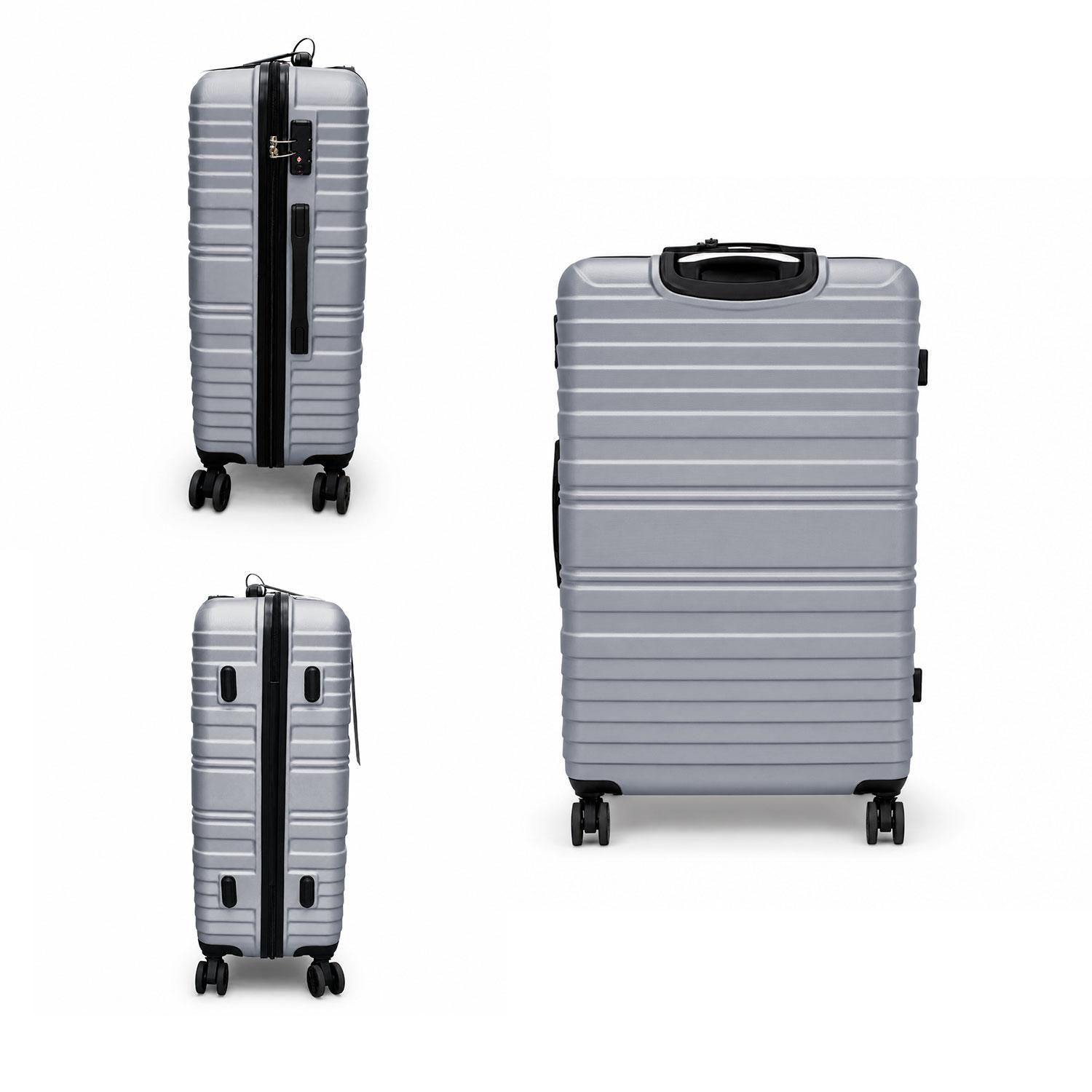 Maleta North Pak Rigida Resistente Ultraliviana 24" 59L Plata-6
