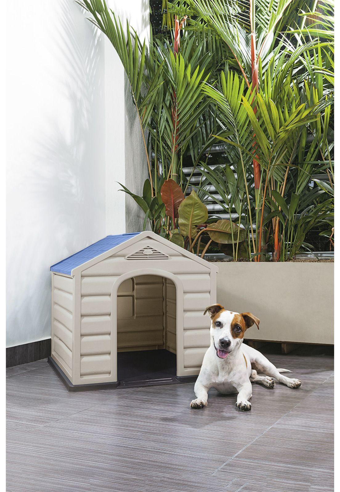 Casa Para Perro Grande Techo Azul 92x90x89 cms Rimax-2