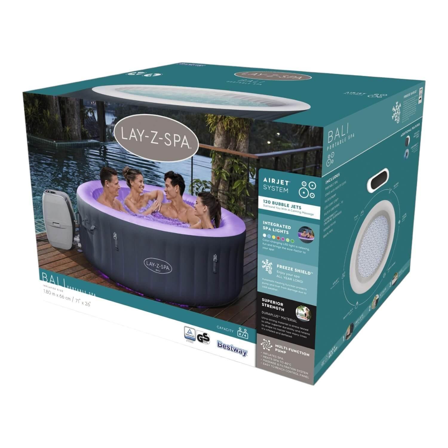 Hot Tub Spa Jacuzzi Inflable Bali Airjet 4 Personas Bestway-3