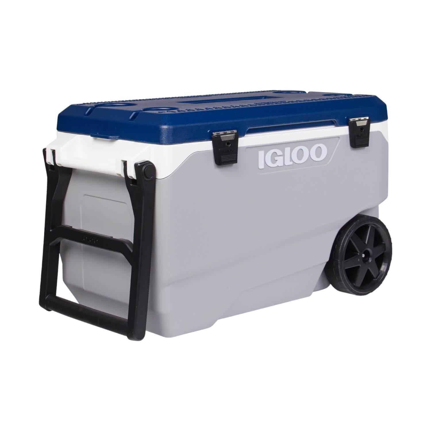 Cooler Hielera Nevera Con Ruedas MaxCold Gris 85 Litro Igloo-0
