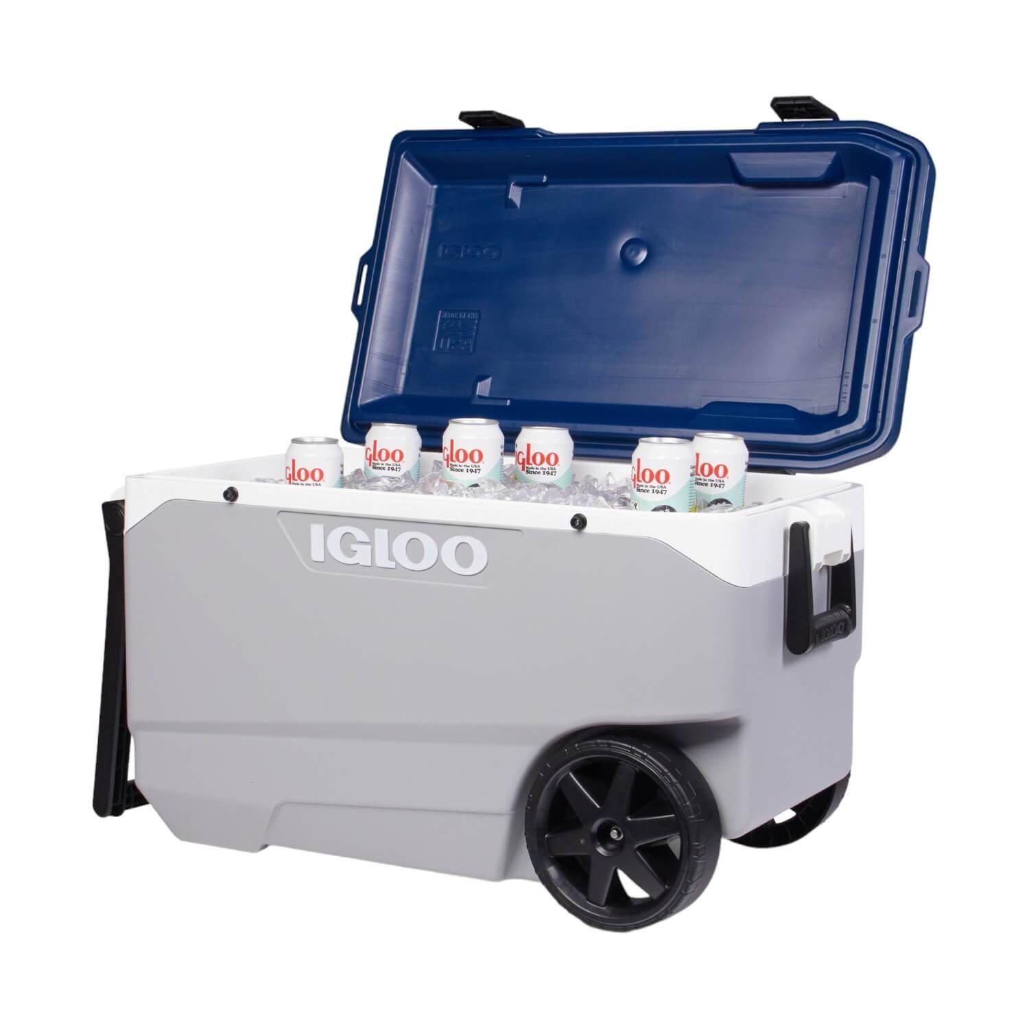 Cooler Hielera Nevera Con Ruedas MaxCold Gris 85 Litro Igloo-1