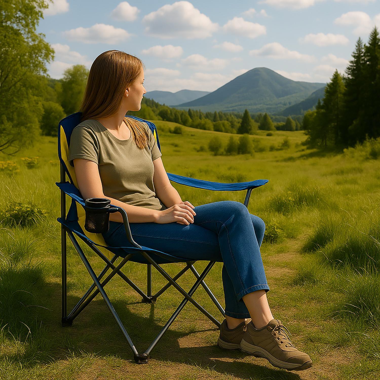 Silla Plegable Camping Acolchada Denver Azul Natgeo-6