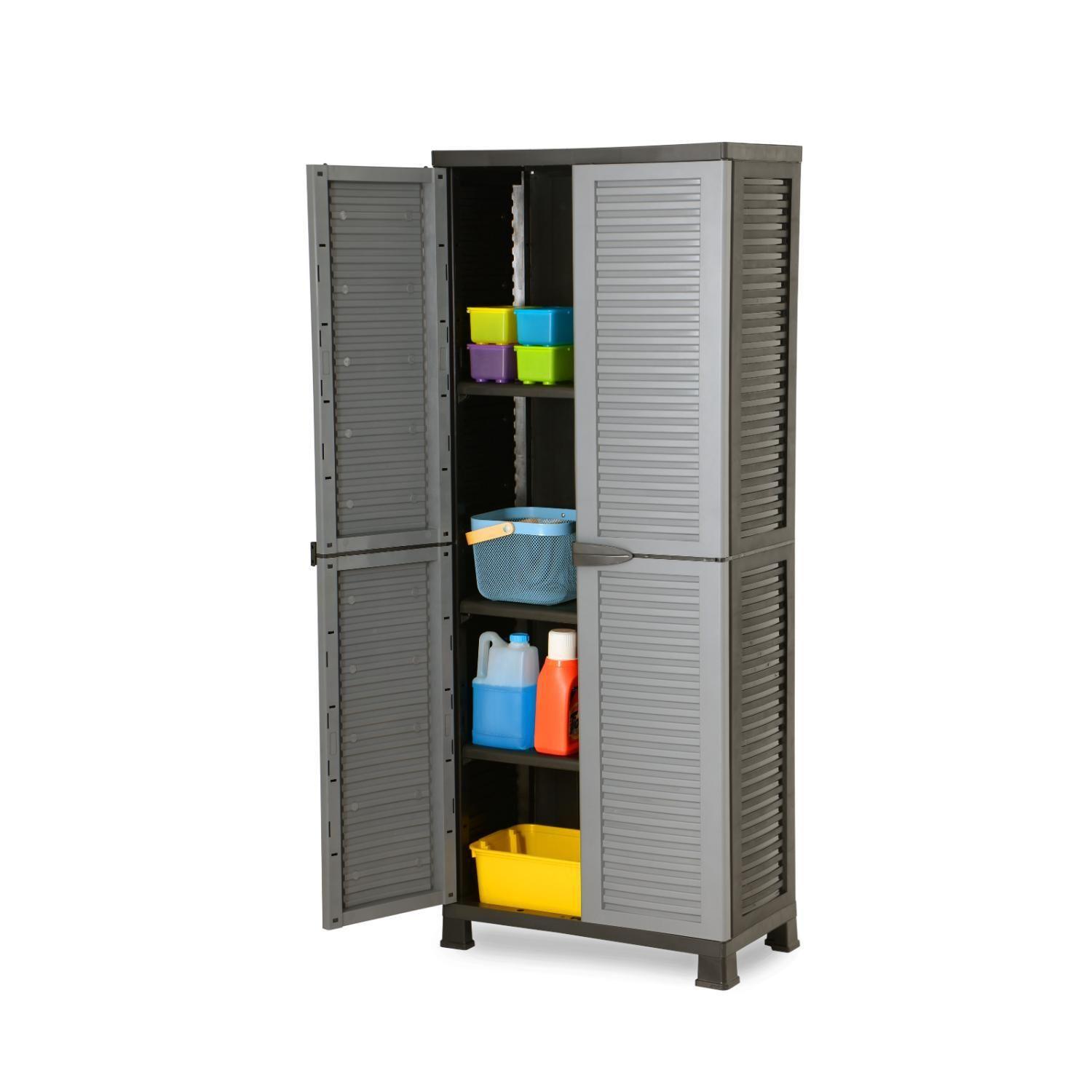 Armario Closet Plástico Grande Multiuso Gris 68x39x171,5cm-5