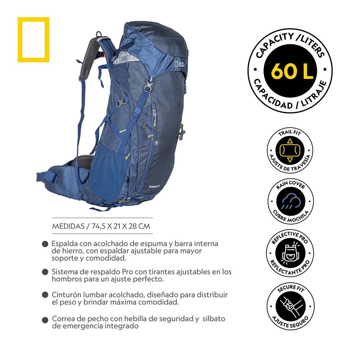 Mochila Summit Azul 50 Litros National Geographic-4