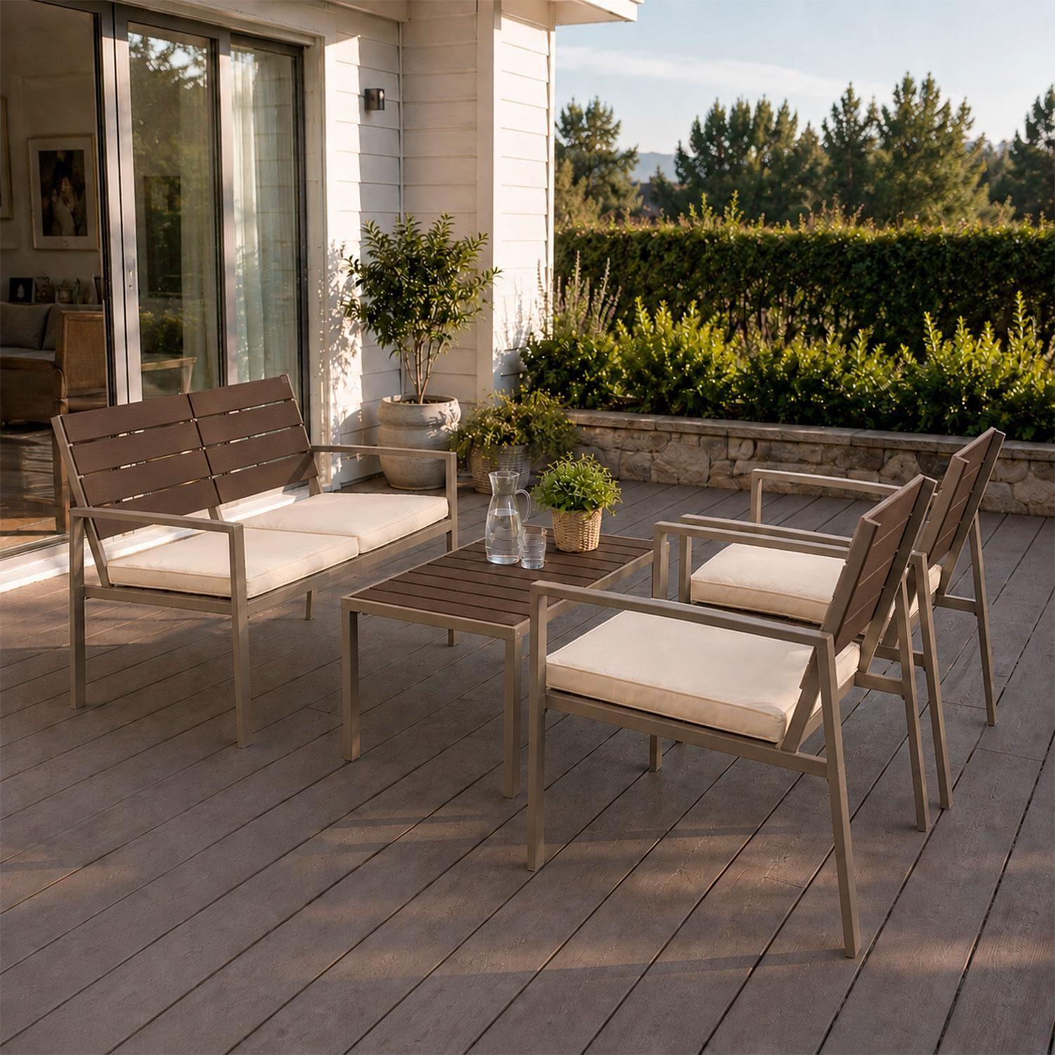 Juego Set Terraza Milos 4 personas Con Cojin Northwest-5
