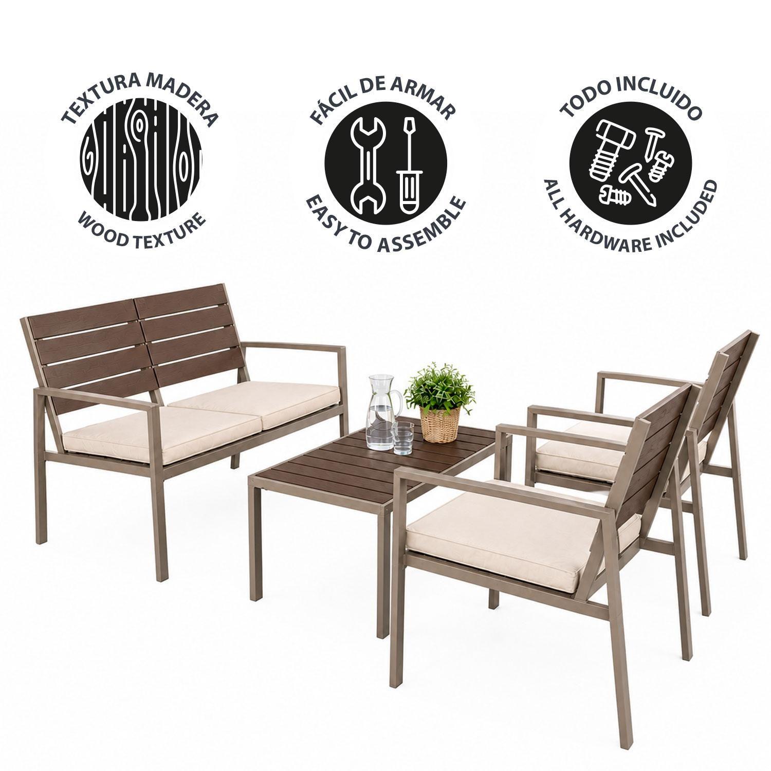 Juego Set Terraza Milos 4 personas Con Cojin Northwest-7