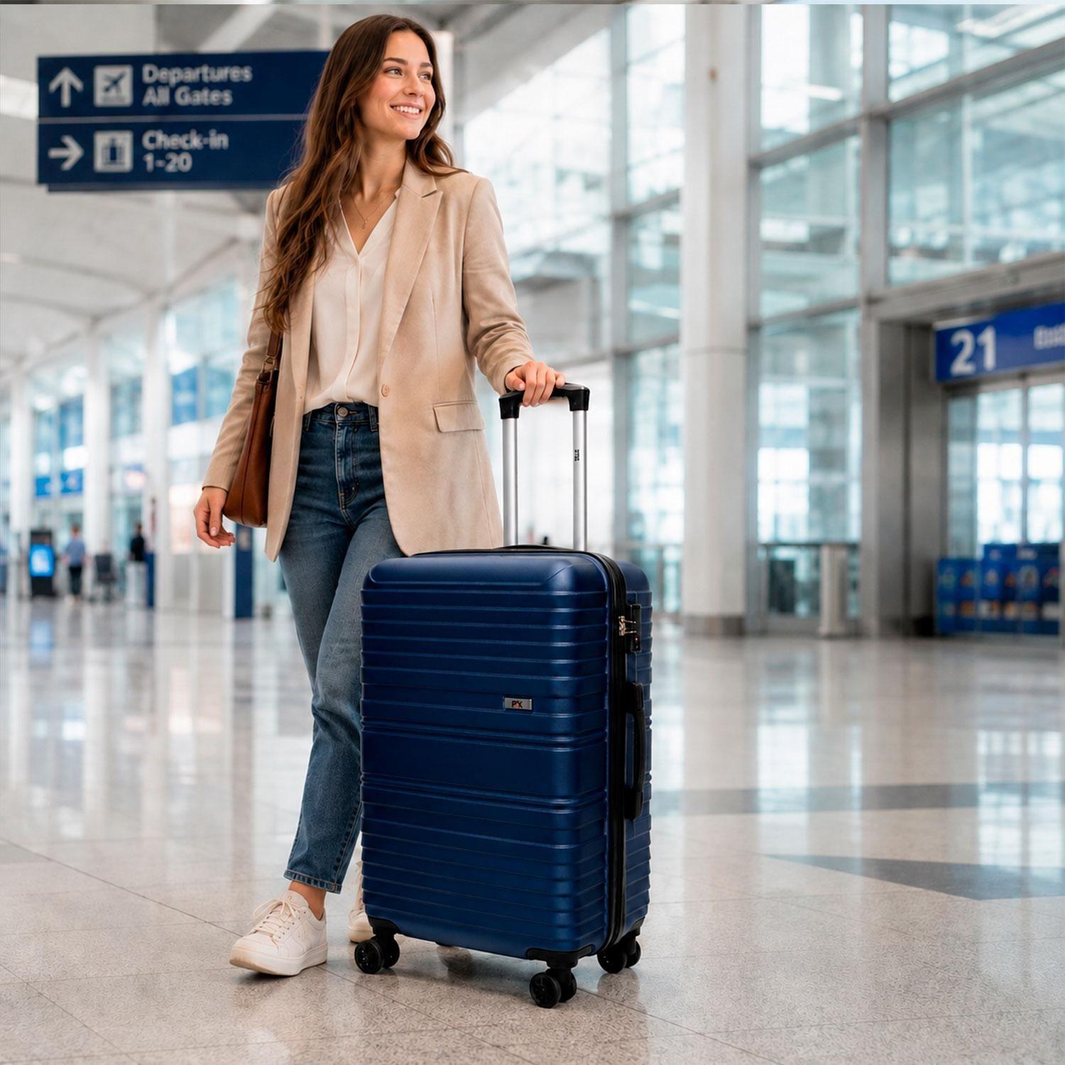 Maleta North Pak Rigida Resistente Ultraliviana 24" 59L Azul-2