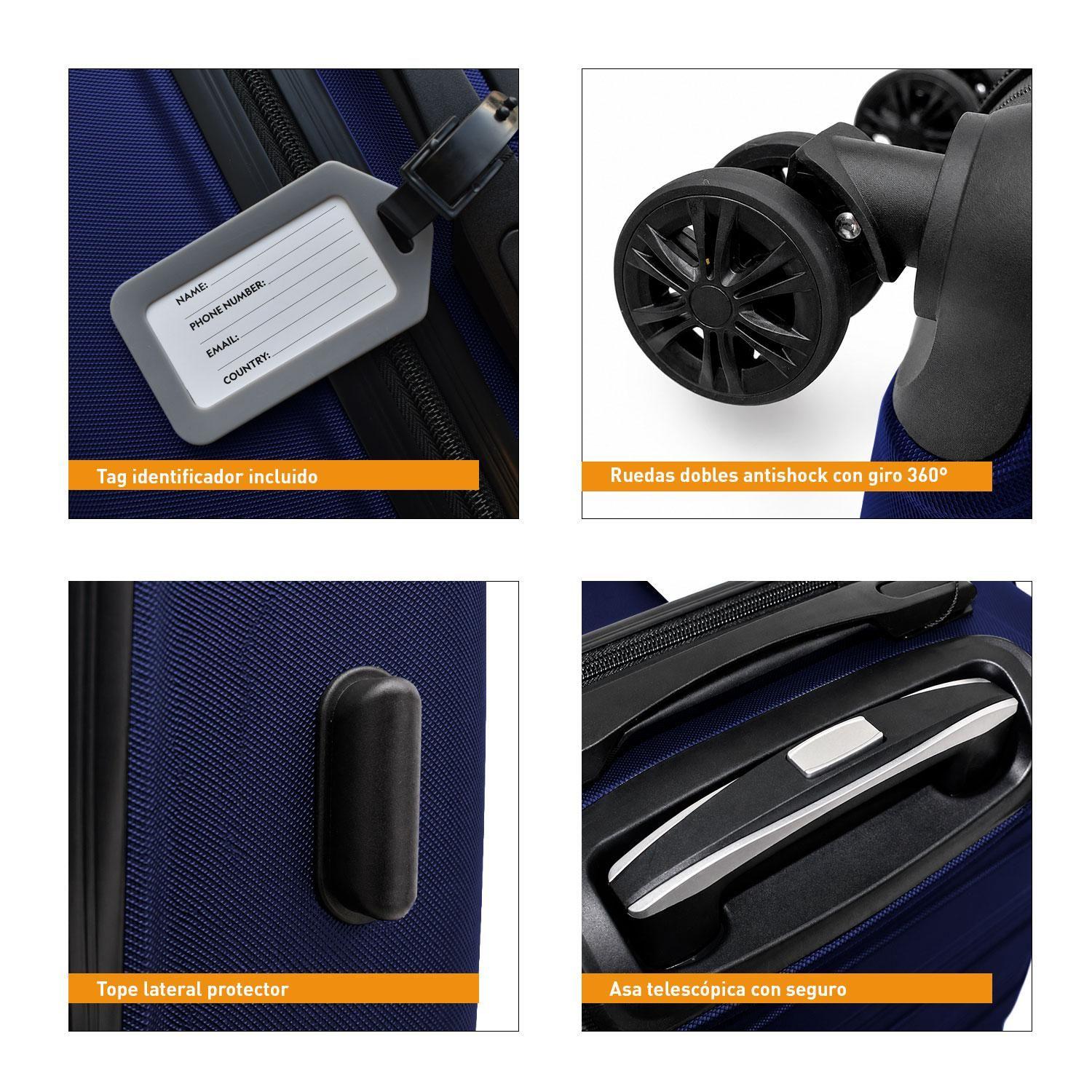 Maleta North Pak Rigida Resistente Ultraliviana 24" 59L Azul-3
