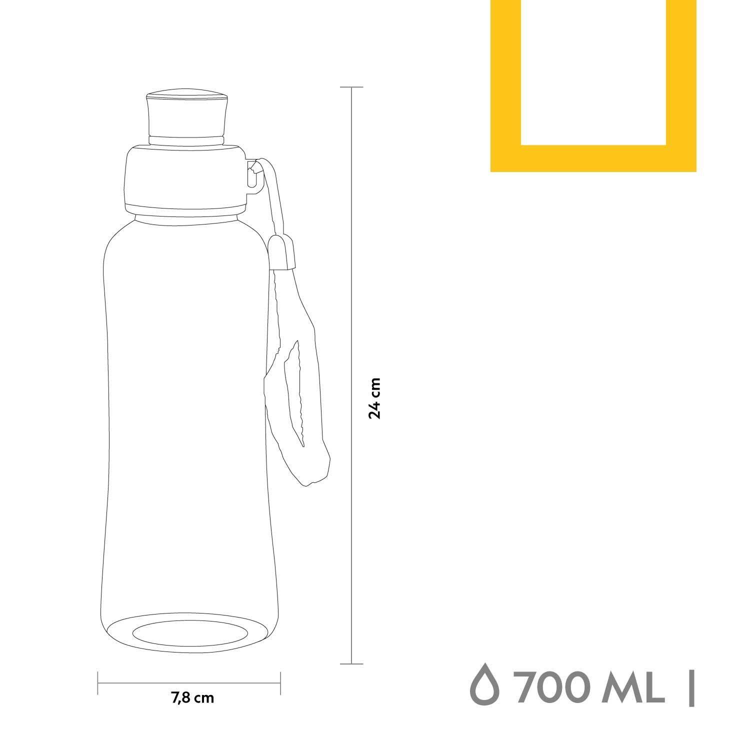 Botella hidratación 700ML Negro National Geographic-2