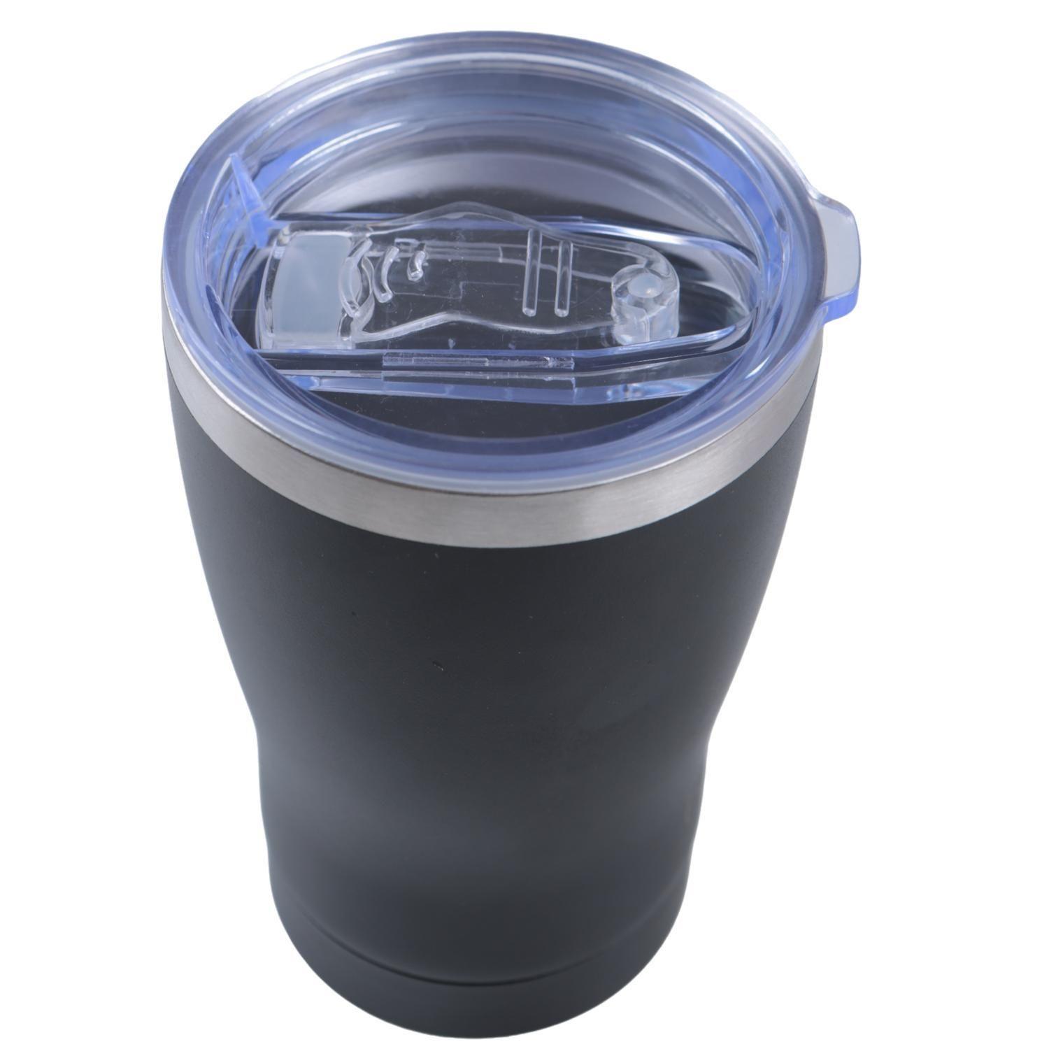 Mug Acero Inoxidable Tapa Transparente Rosca 350ml Negro-2