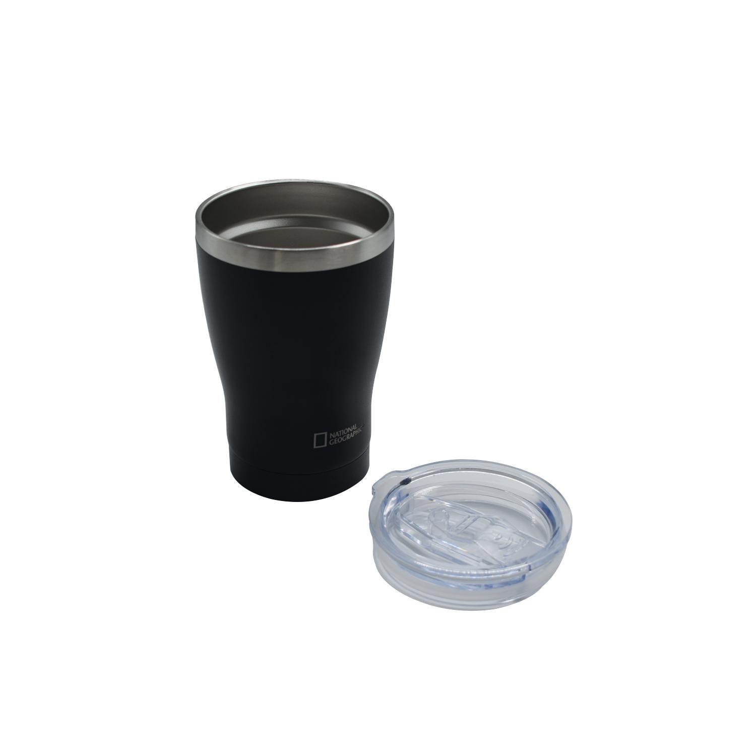 Mug Acero Inoxidable Tapa Transparente Rosca 350ml Negro-2