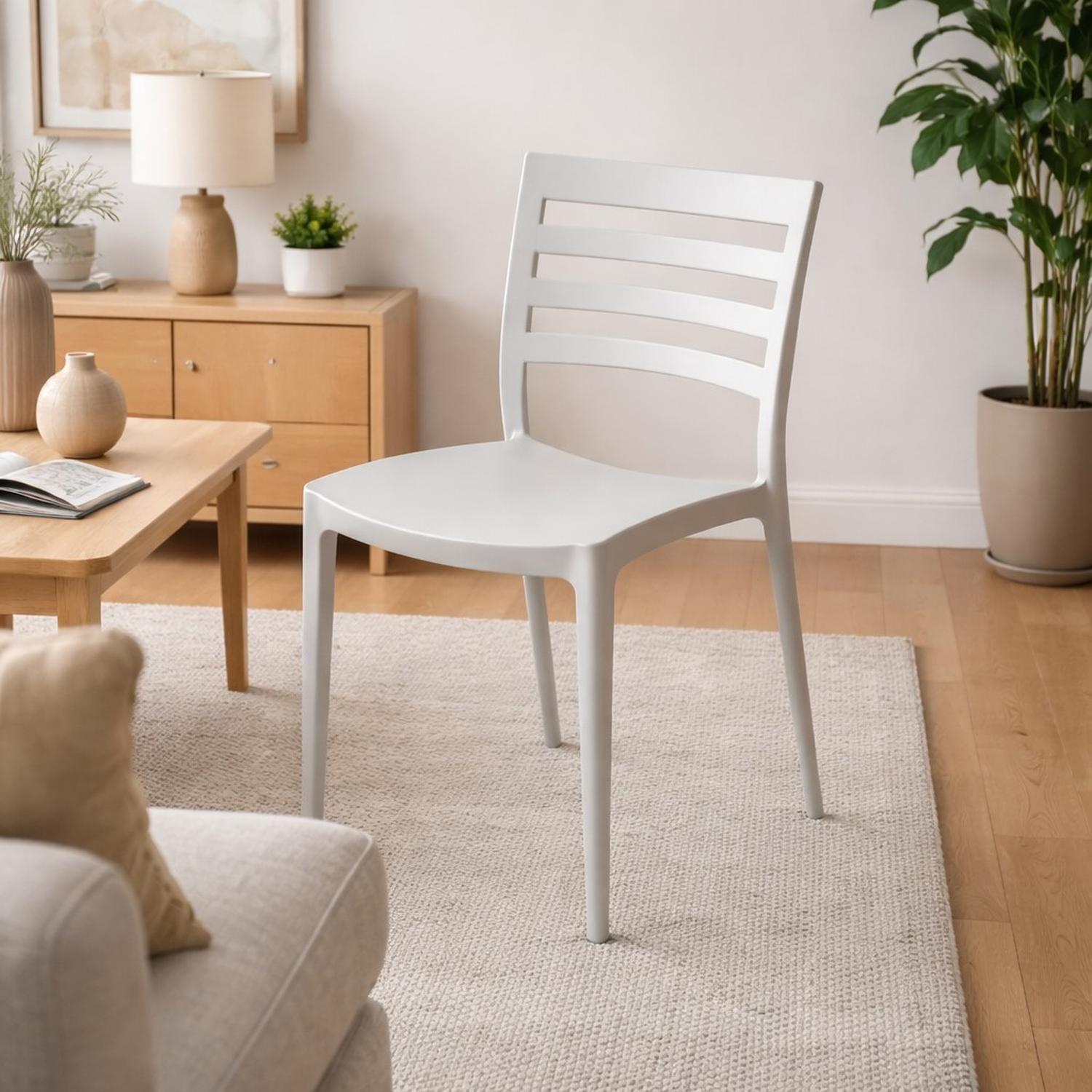 Silla Plástico Apilable Deco Nybro Blanca Escandinavia-4