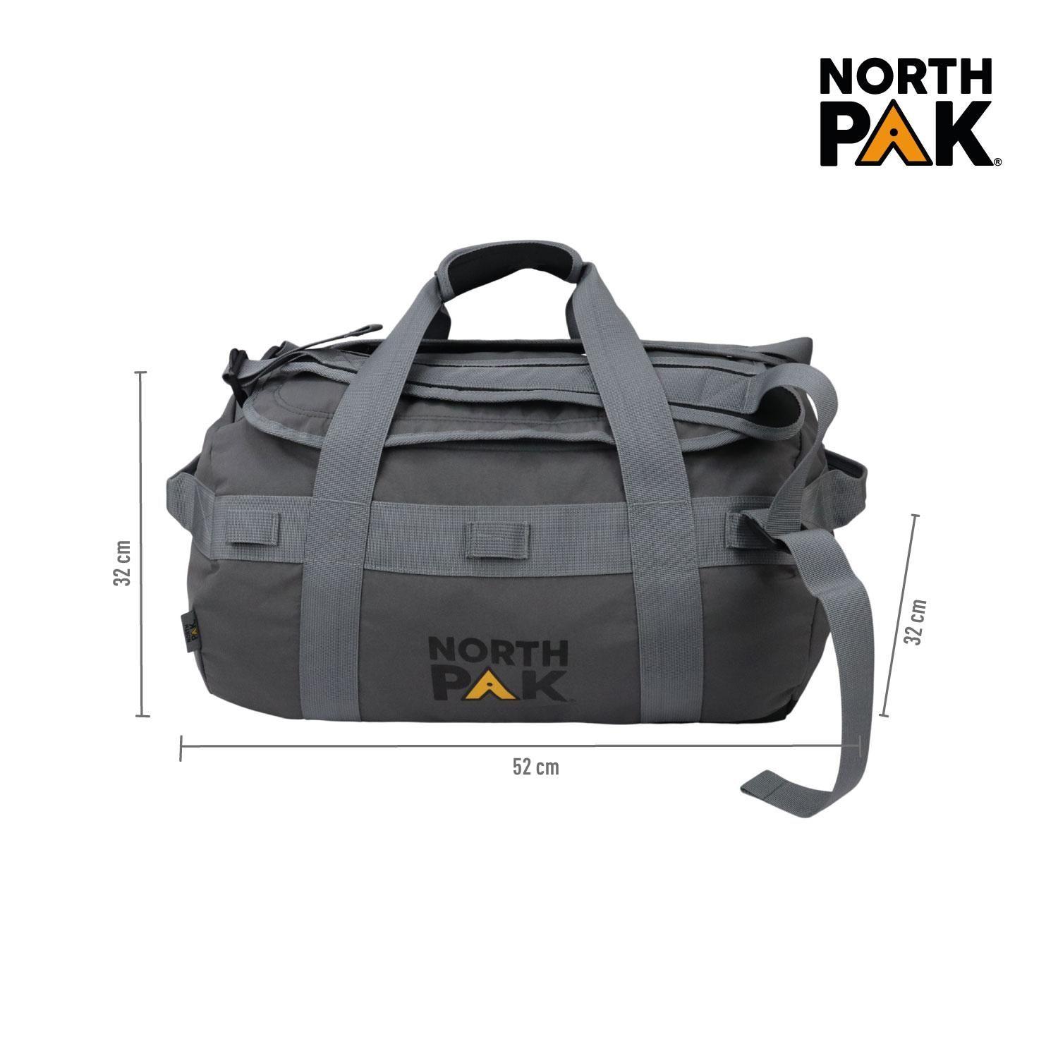 Bolso Mochila Viaje Duffel 50 L Gris North Pak-2