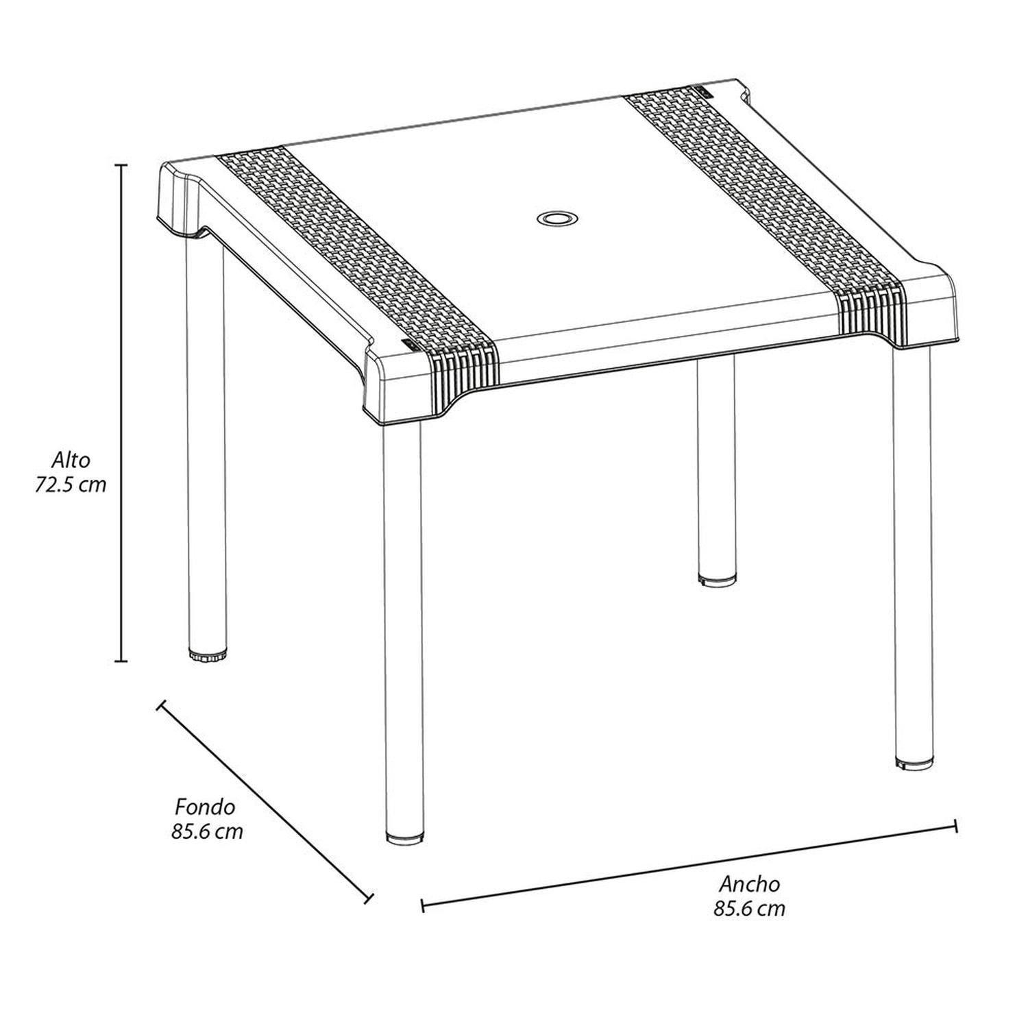 Mesa de terraza patas aluminio 85X85 cm Shia Rimax-5