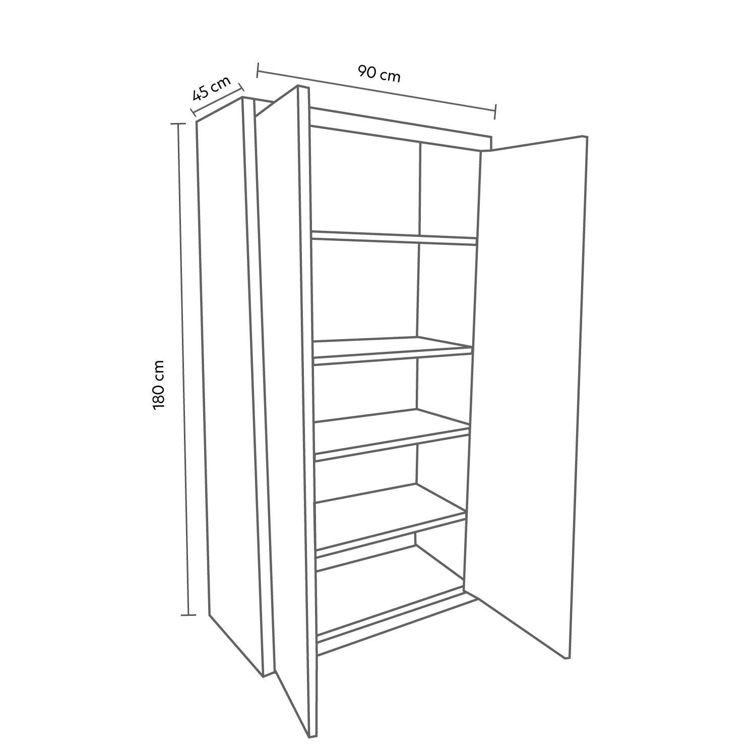 Closet Armario Metálico dos puertas 90x45x180cm Airhouse-2