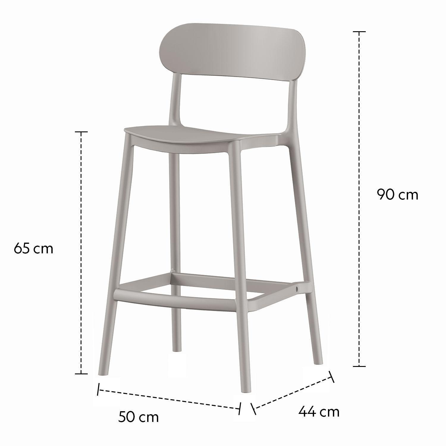 Piso Taburete Silla alta bar cocina Oslo 65cm Gris-3
