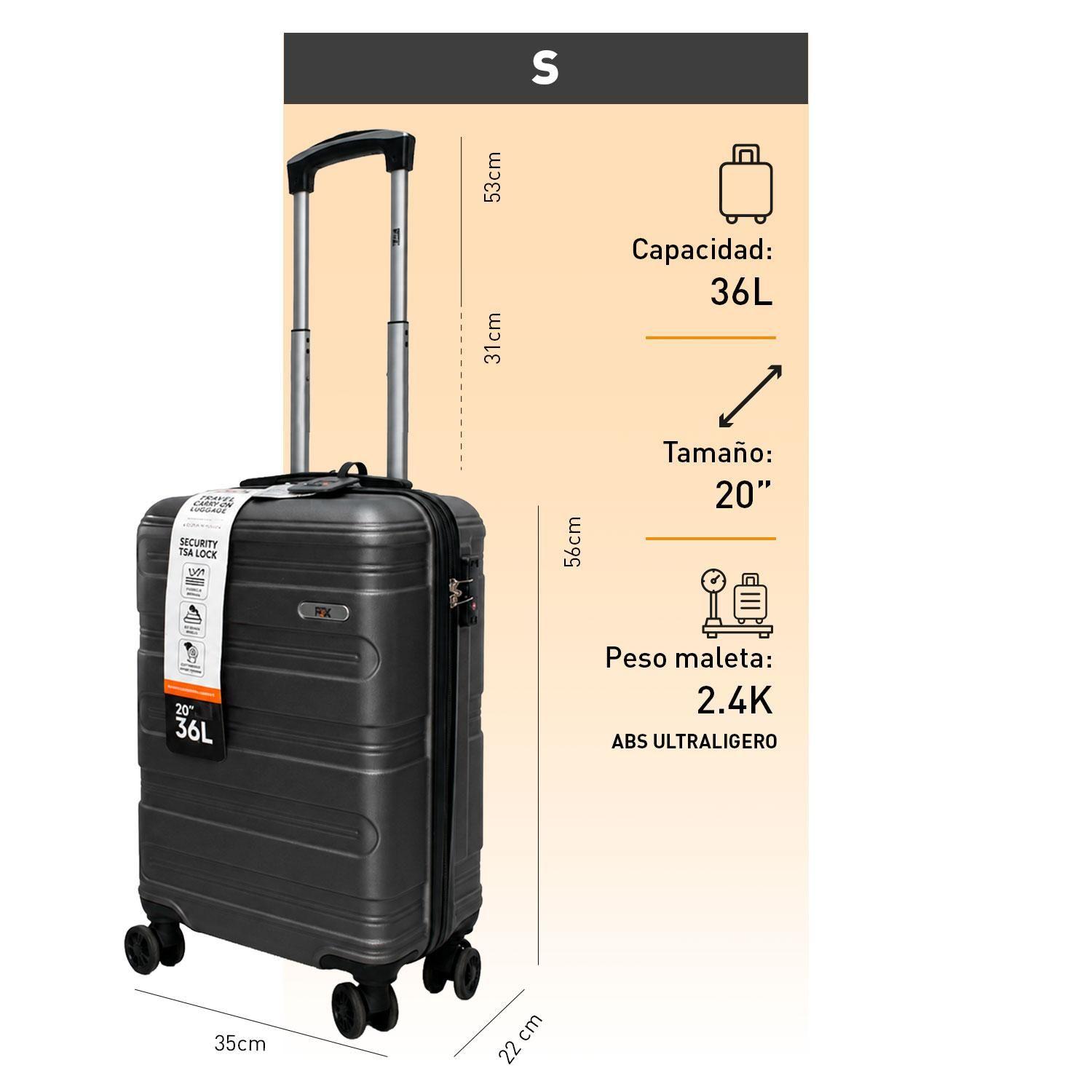 Maleta North Pak Viaje Cabina Equipaje Mano 20" 36L Gris-6