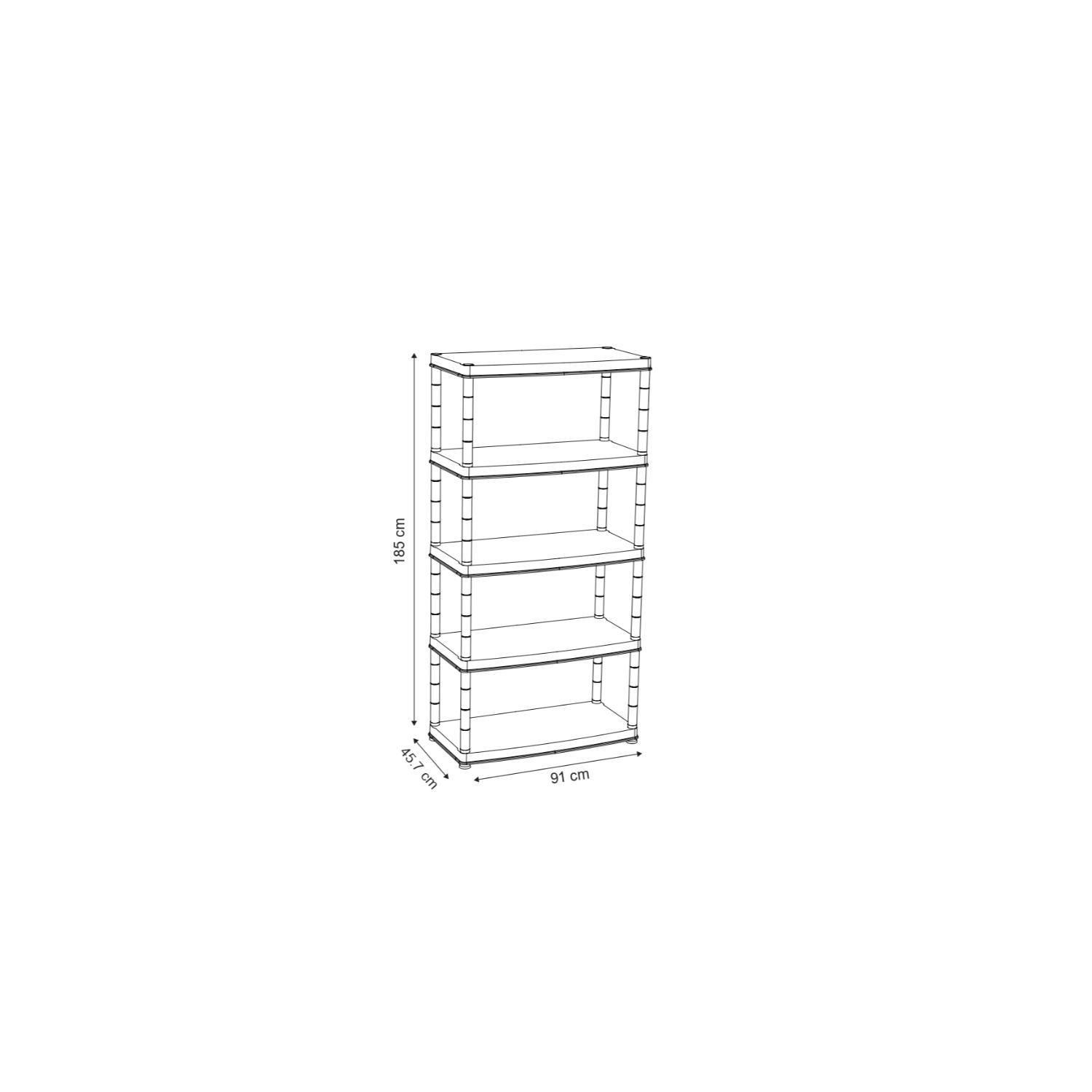 Estante Repisa Rack Plástico 5 niveles 185x45,5x91cm Deluxe-7