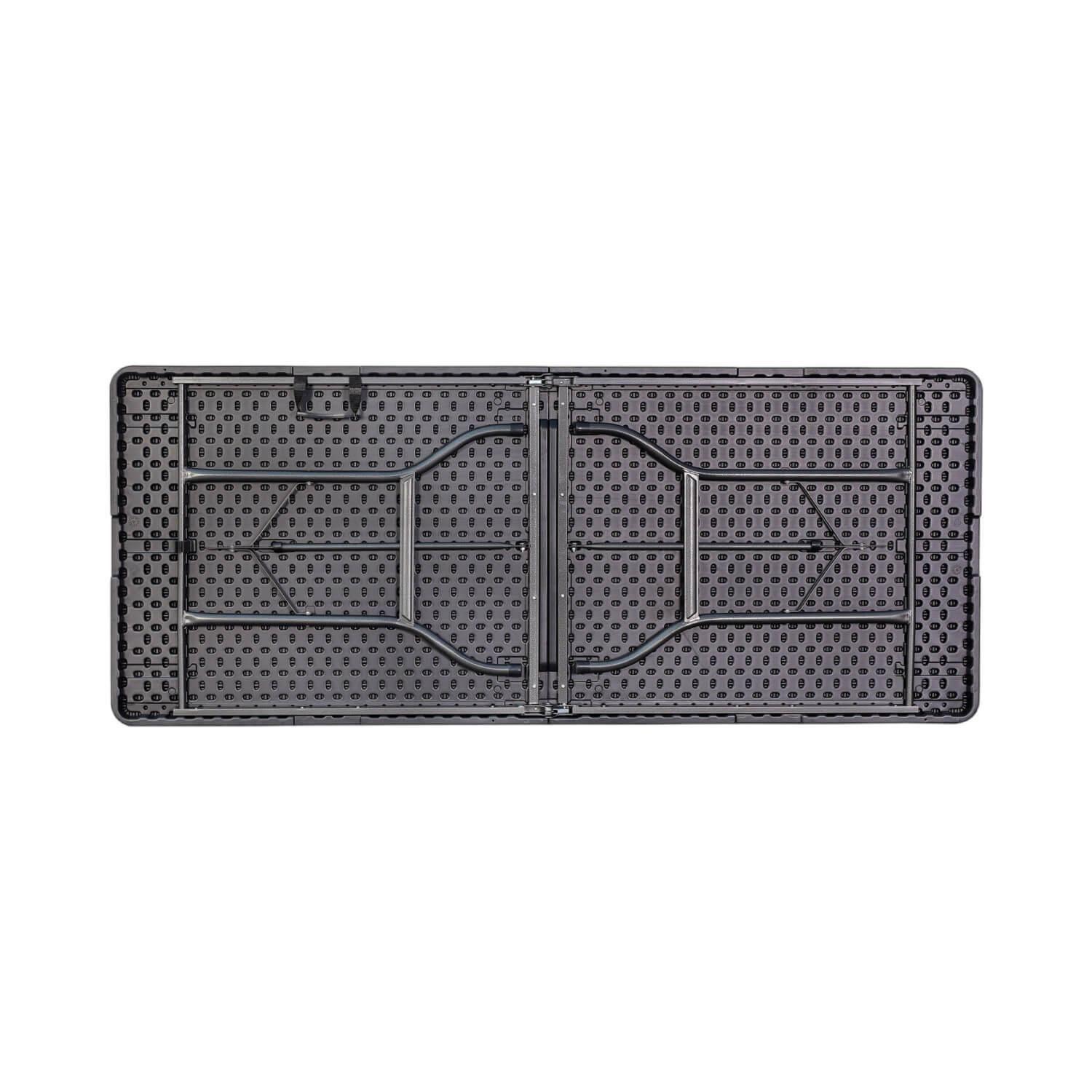 Mesa Plegable Rectangular 180X74Cm Diseño Ratan Café Northwest-3