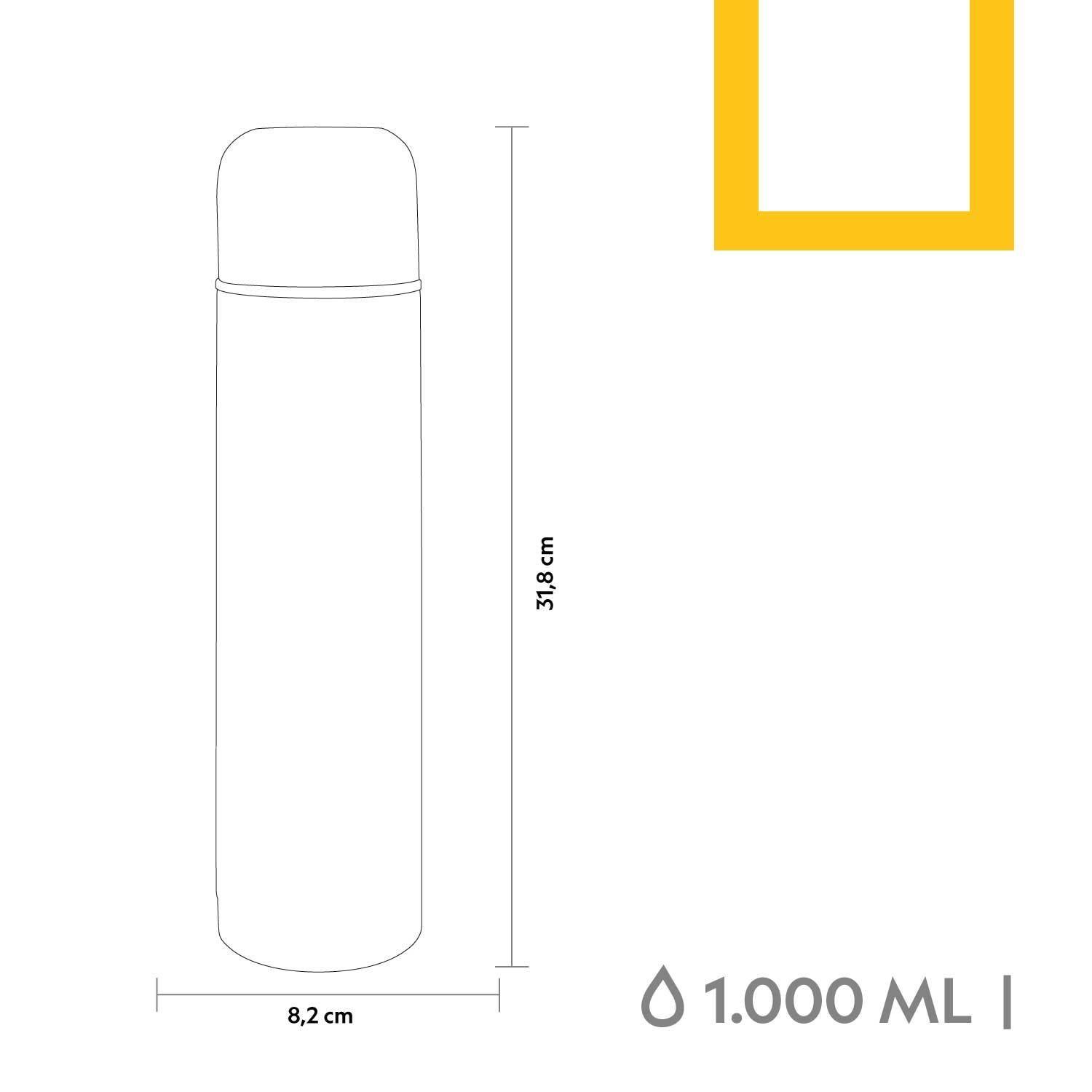 Termo Bala Metálico Negro 1000ml National Geographic-3