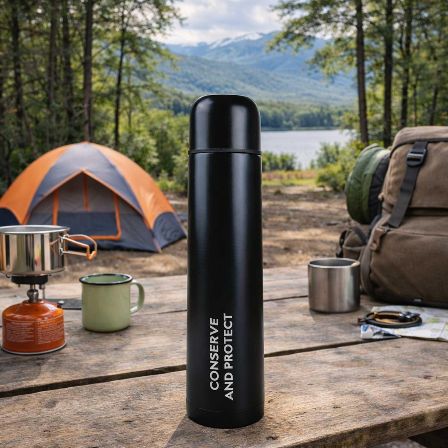 Termo Bala Metálico Negro 1000ml National Geographic-4