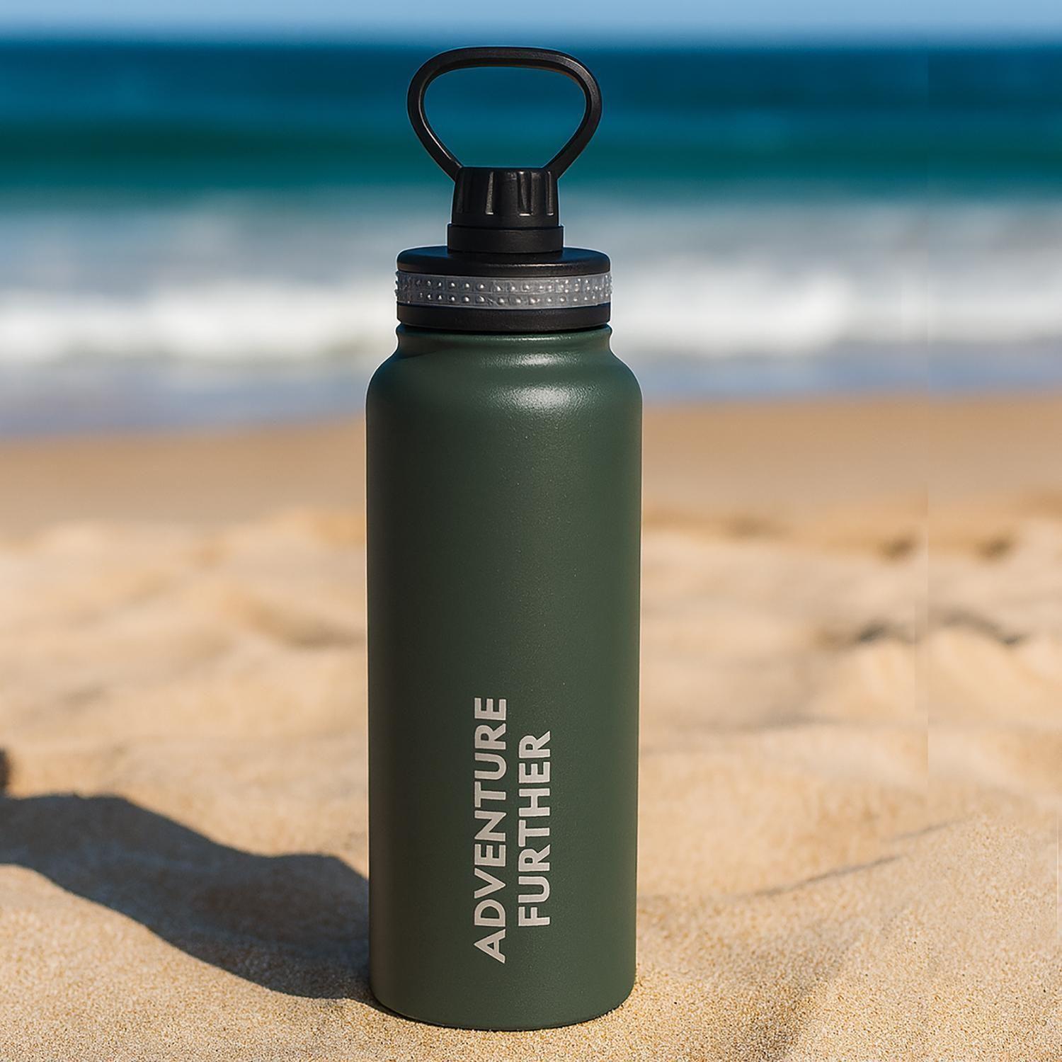 Botella Metálica Térmica Insulada 900ml Verde NatGeo-6