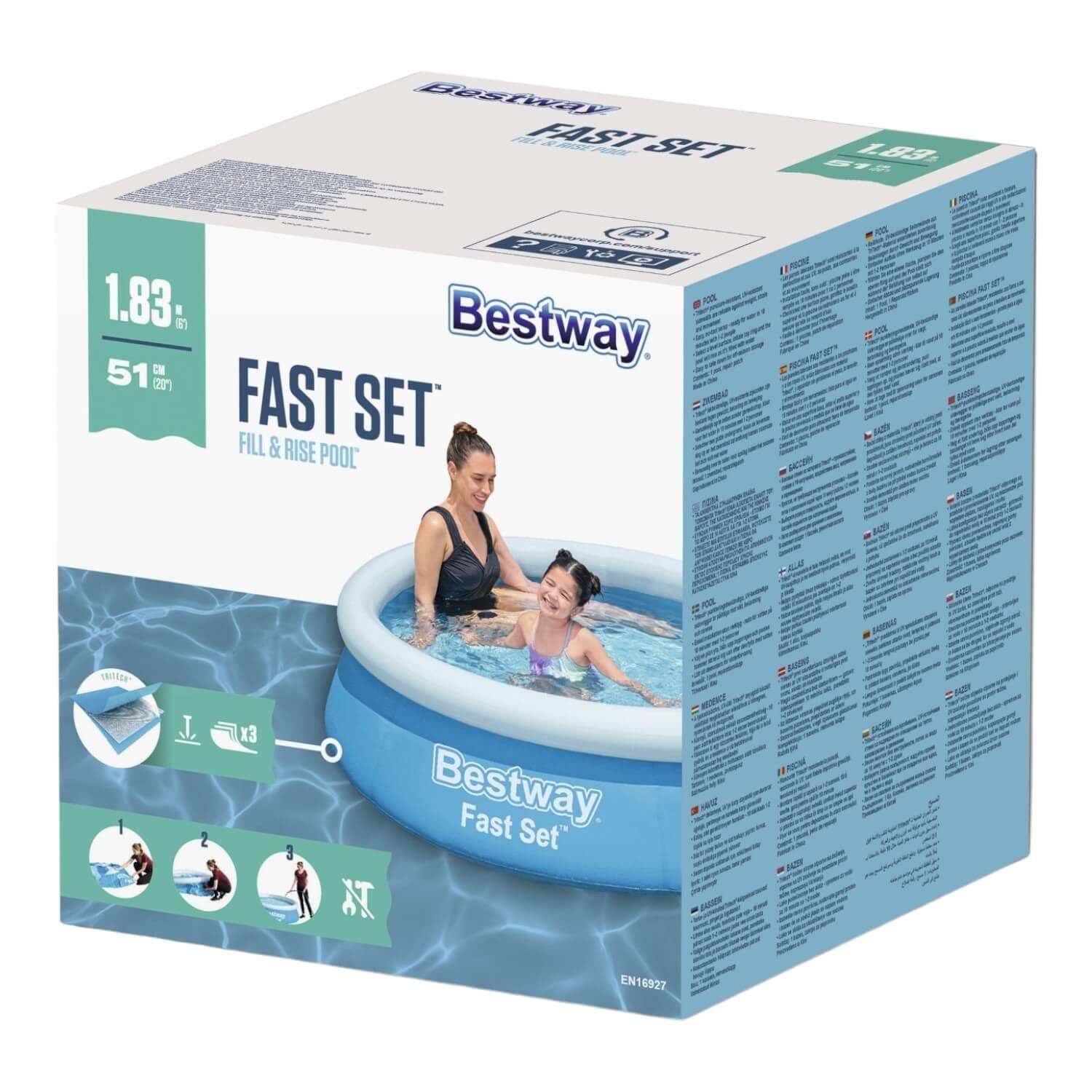 Piscina Bestway Redonda Fácil Armado 1.83MX51Cm Azul-2