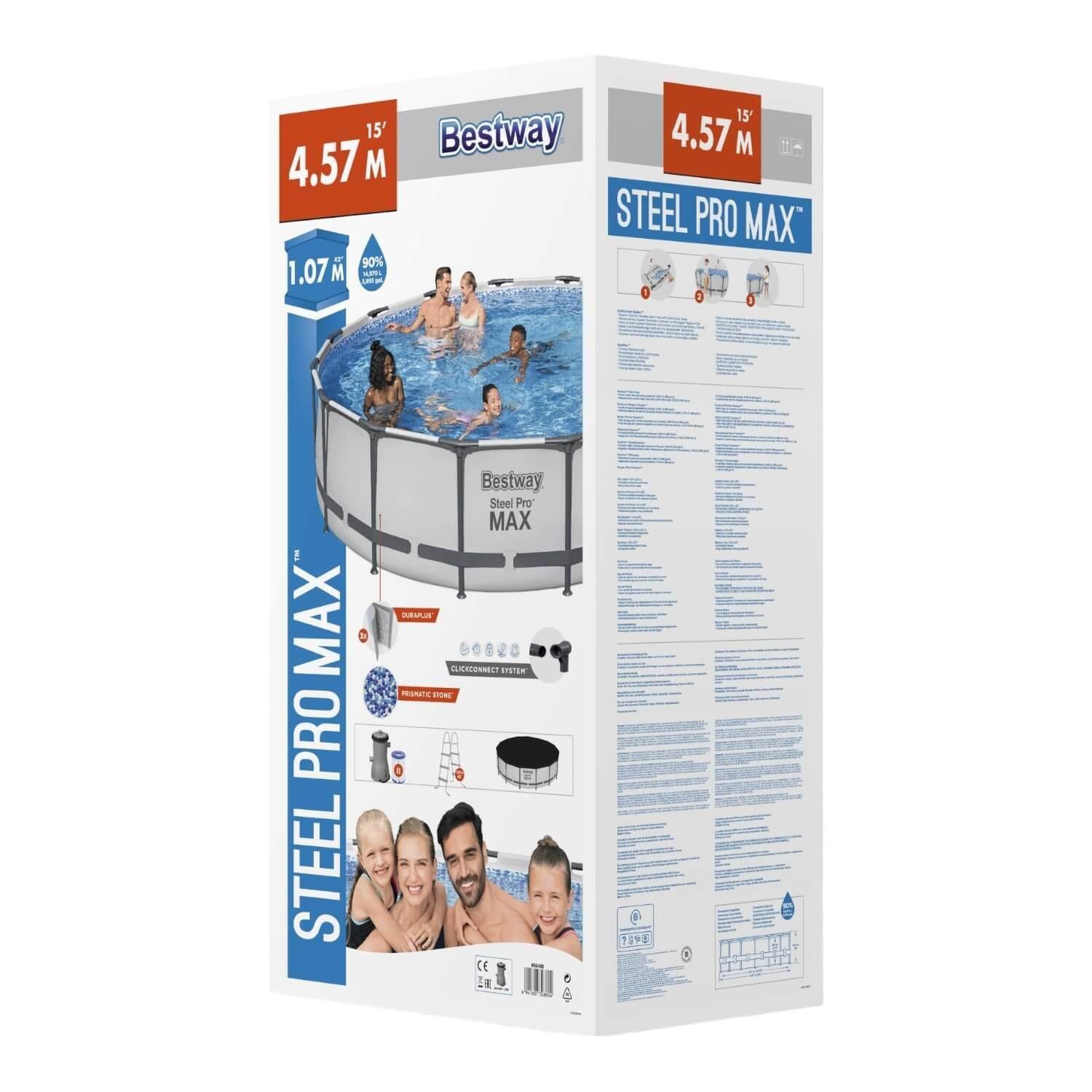 Piscina Bestway Redonda Steel ProMax Filtro+Acces 4,57X1.07M-3