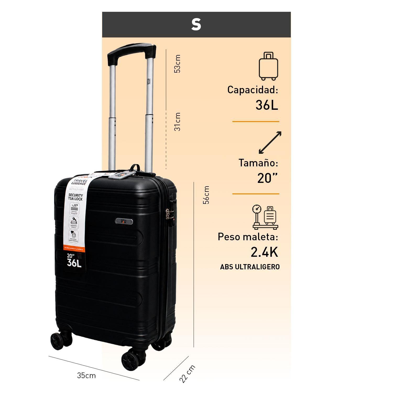 Maleta Northpak Viaje Cabina Equipaje Mano 20" 36L Negro-6