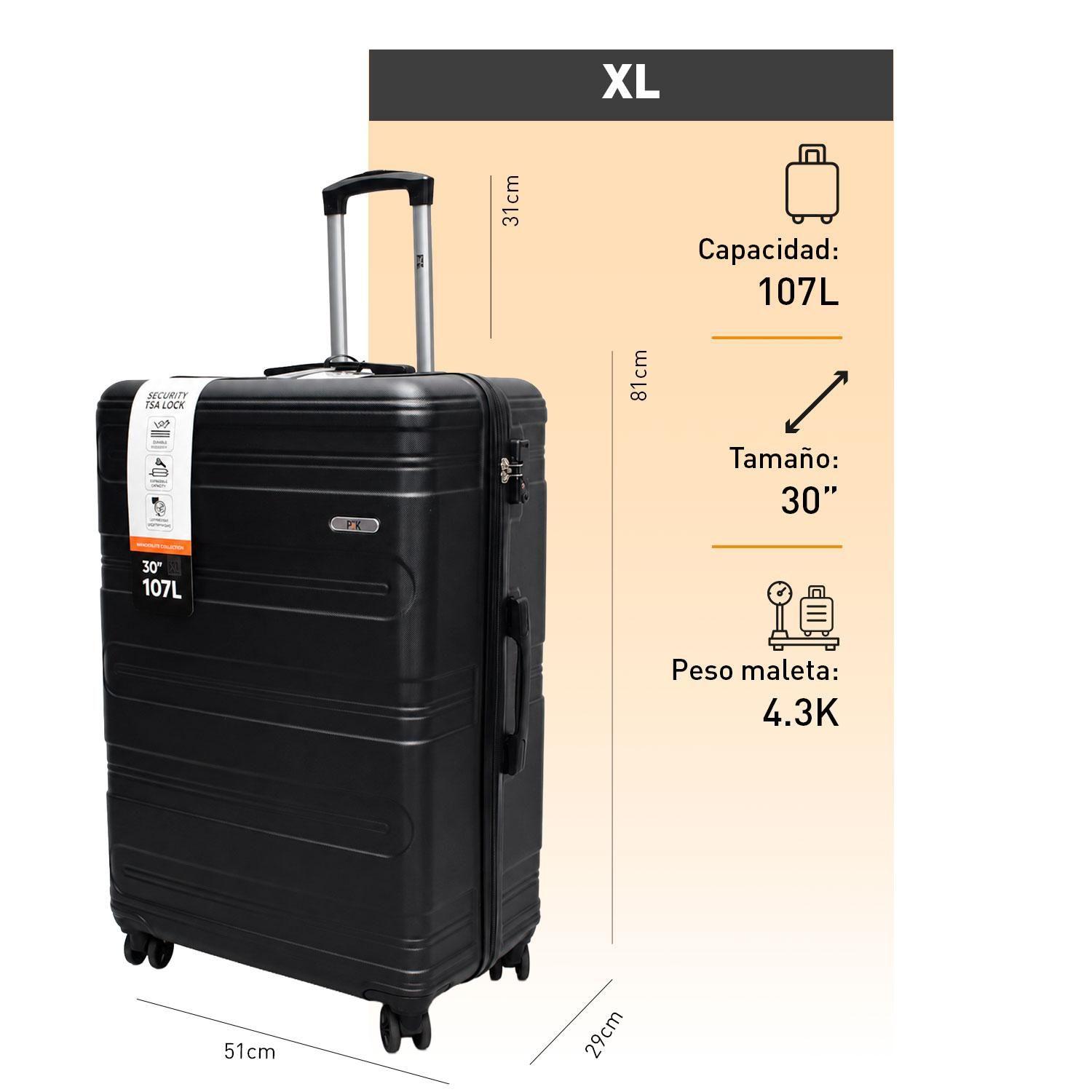 Maleta Northpak Rigida Resistente Ultraliviana 30" 107L Negro-5