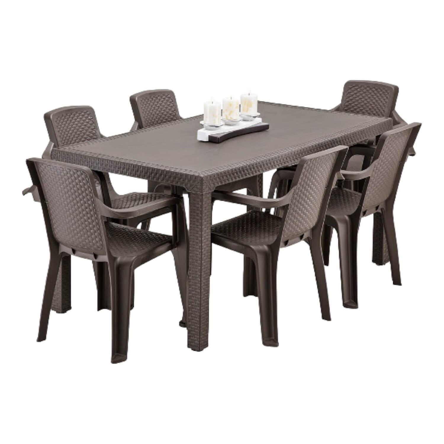 Mesa Comedor de terraza Café 150x80 cm Eterna Rimax-3
