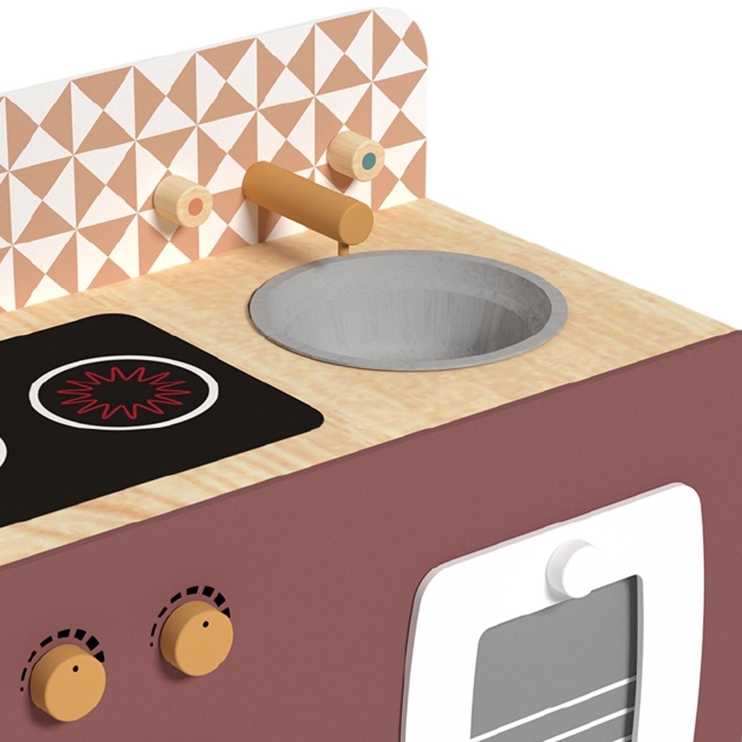 Cocina De Madera Burdeo + Accesorios 59x32x66 cm Gamepower-4