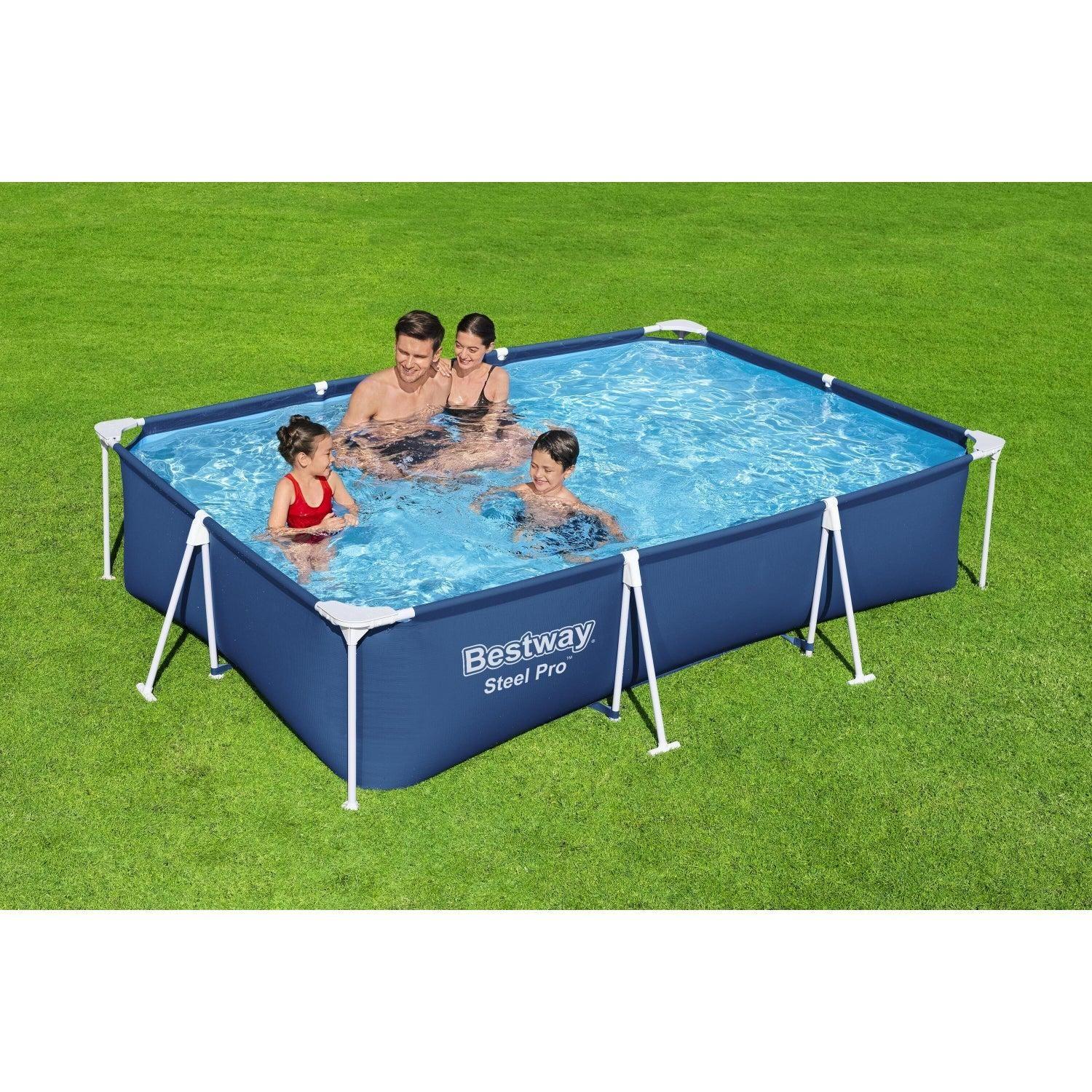Piscina Bestway Rectangular Steel Pro 3.00MX2.01MX66Cm Azul-8