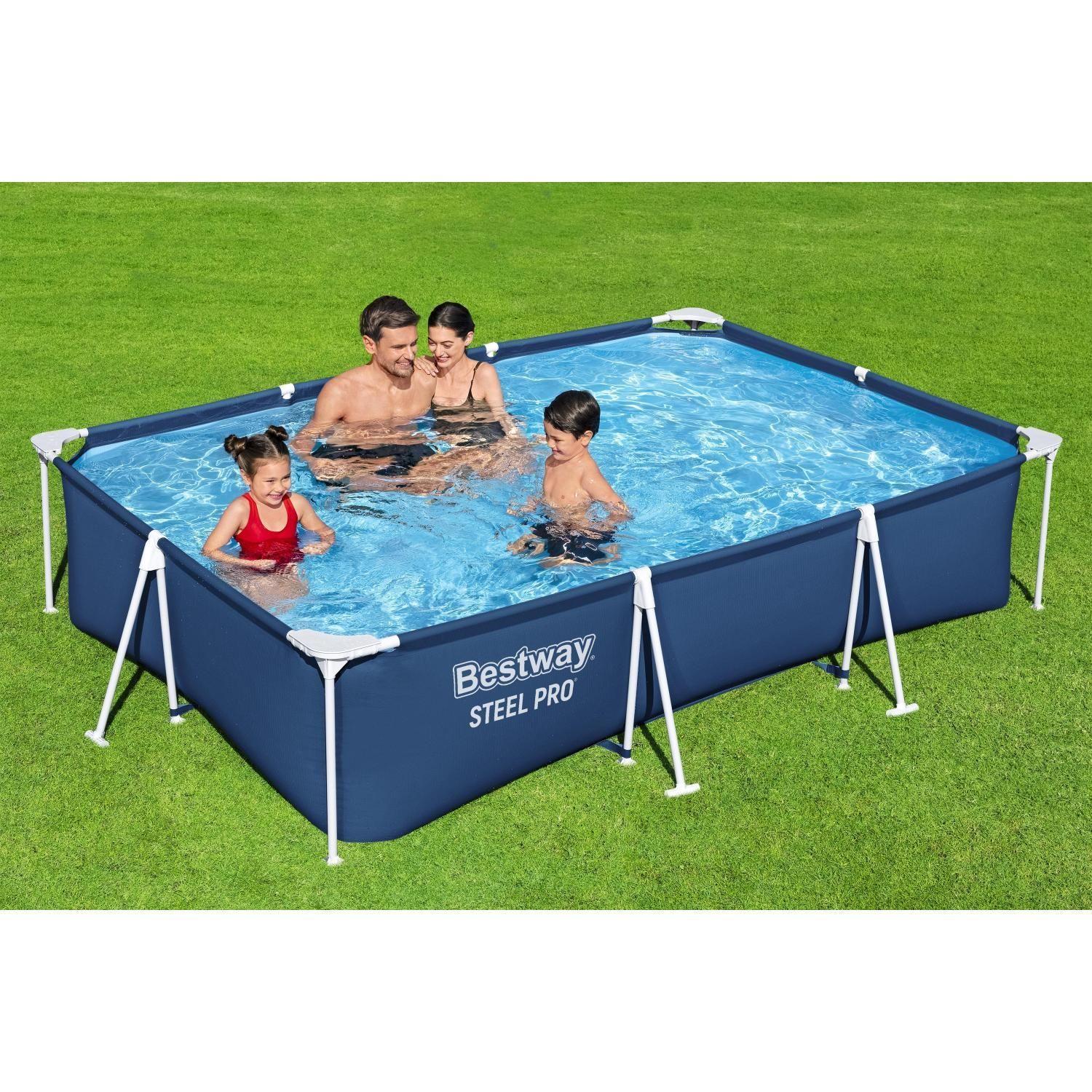 Piscina Bestway Rectangular Steel Pro 3.00MX2.01MX66Cm Azul-2