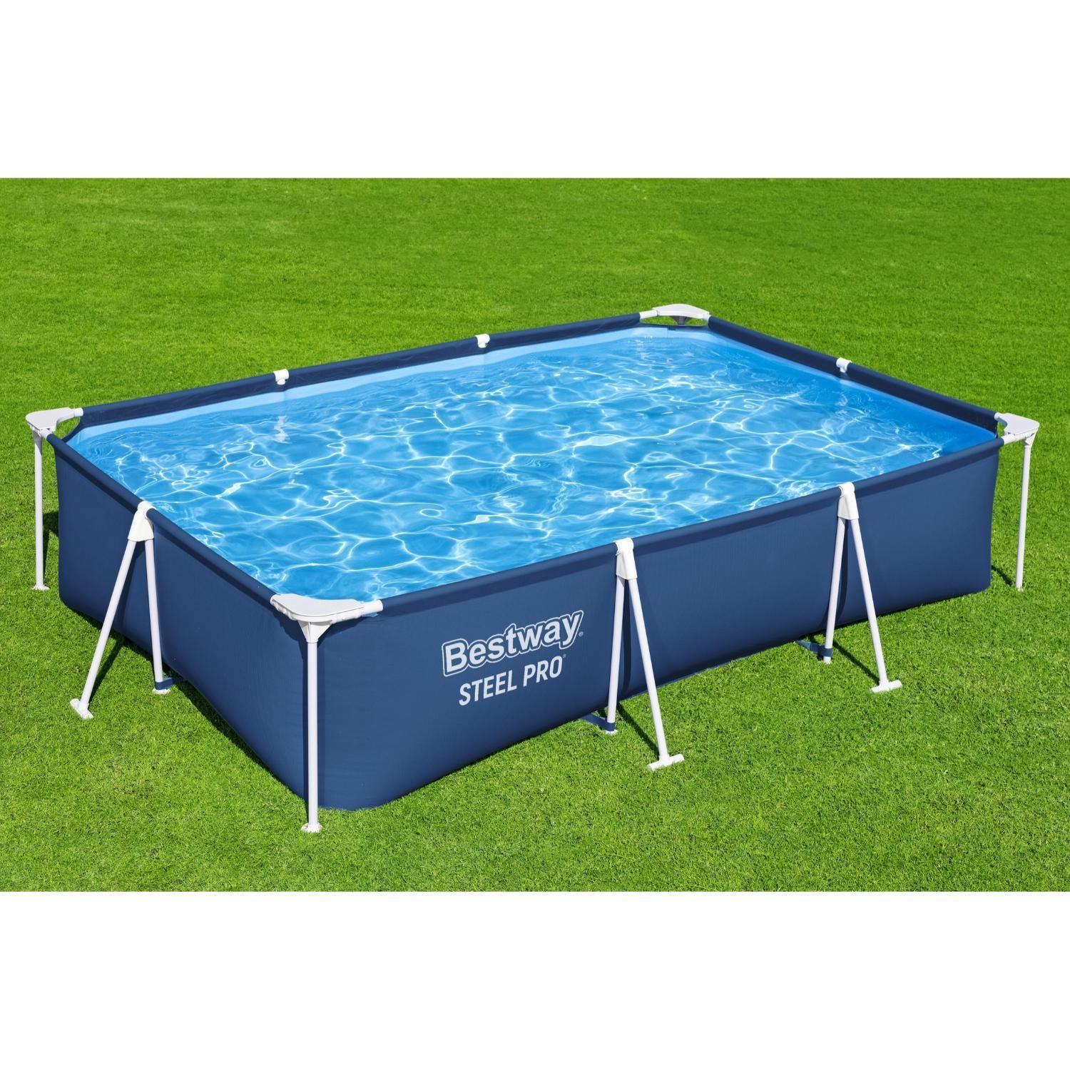 Piscina Bestway Rectangular Steel Pro 3.00MX2.01MX66Cm Azul-6