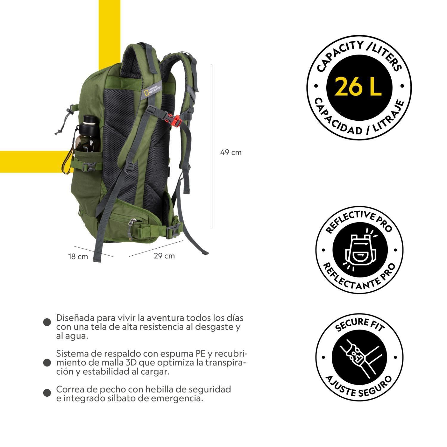 Mochila Overland Verde 26 Litros National Geographic-7