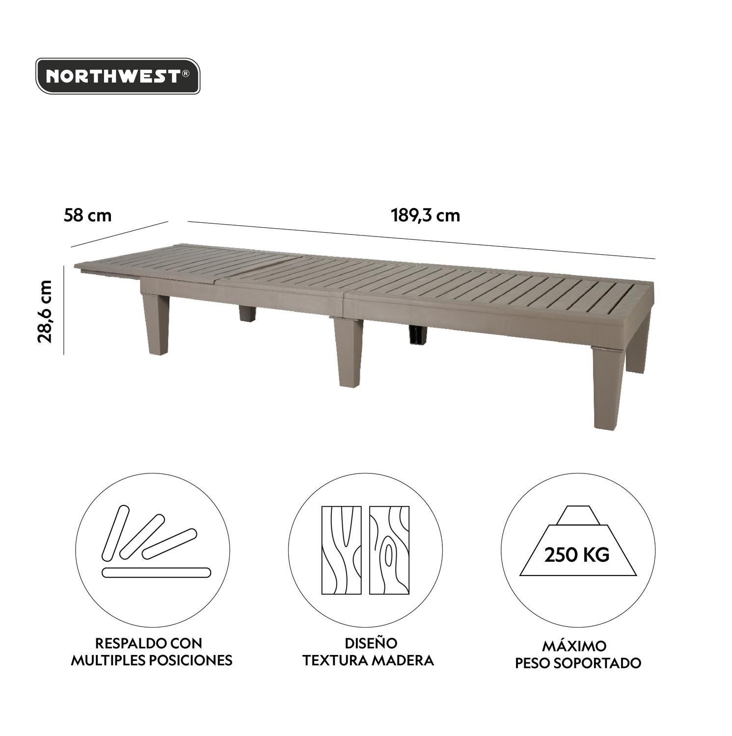 Reposera Piscina Playa Terraza Formentera Gris Northwest-6