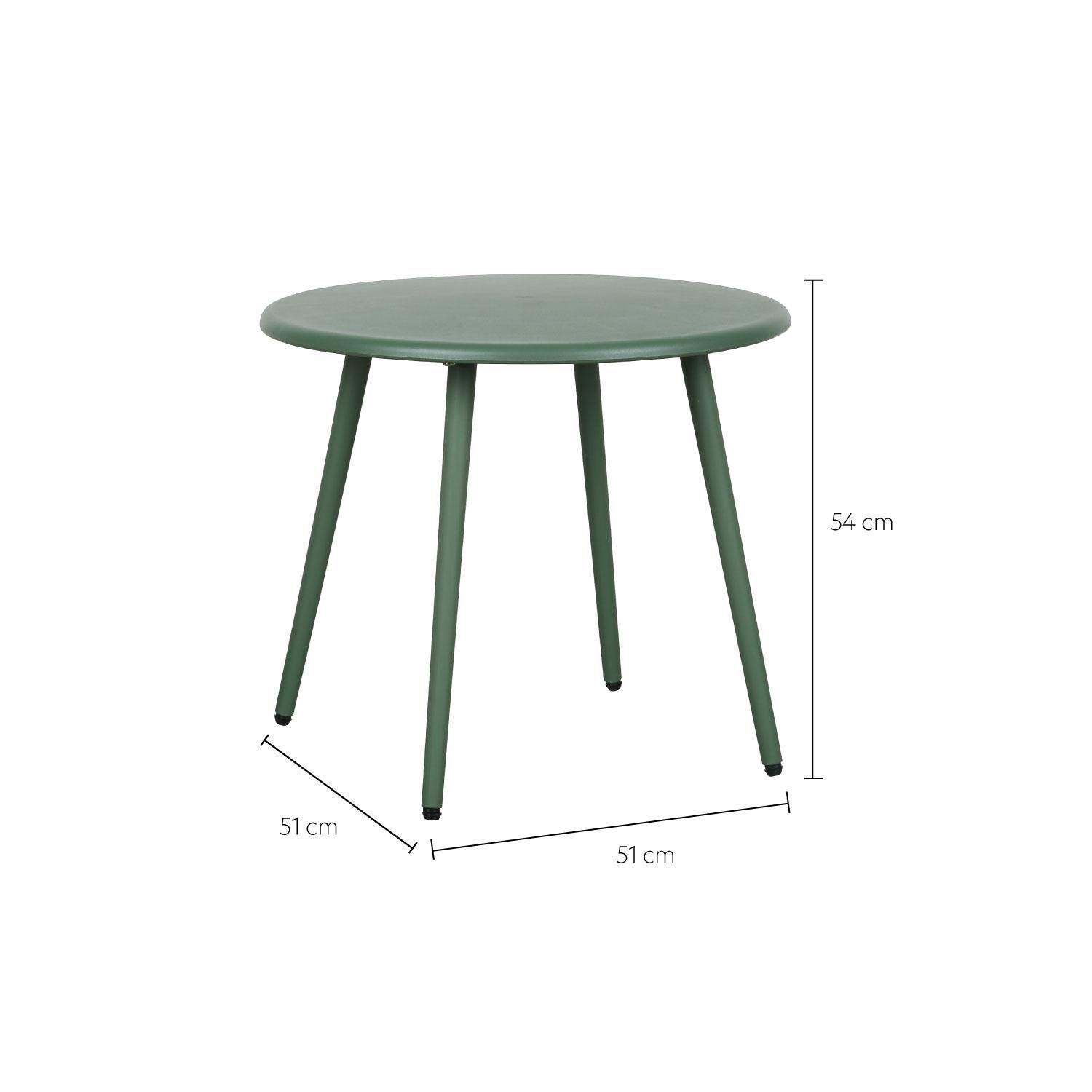 Mesa De Centro Redonda Nórdica Verde 51x45 Escandinavia-2