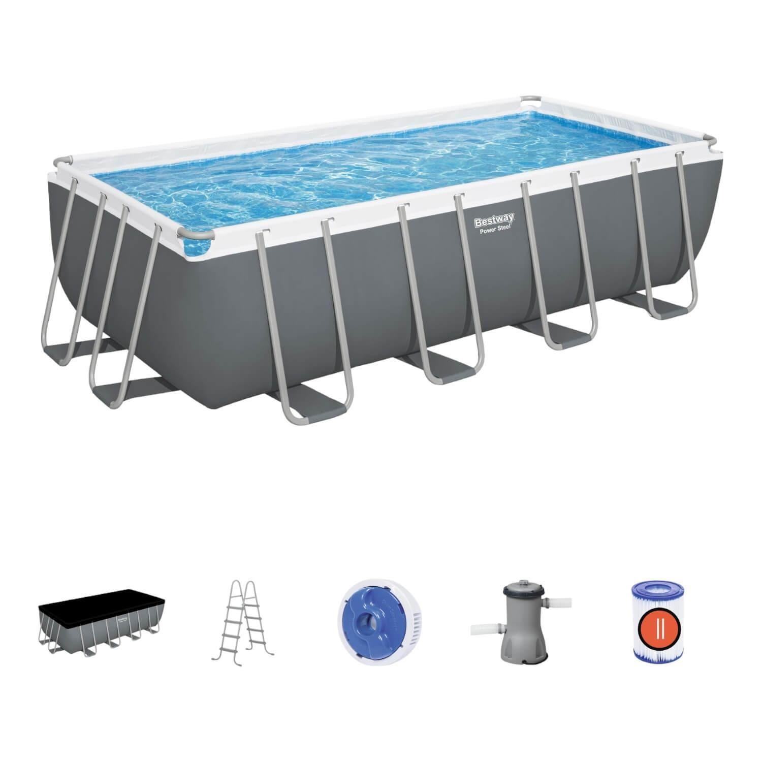 Piscina Bestway Rectangular Filtro+Accesorio 4.88X2.44X1.22M-2