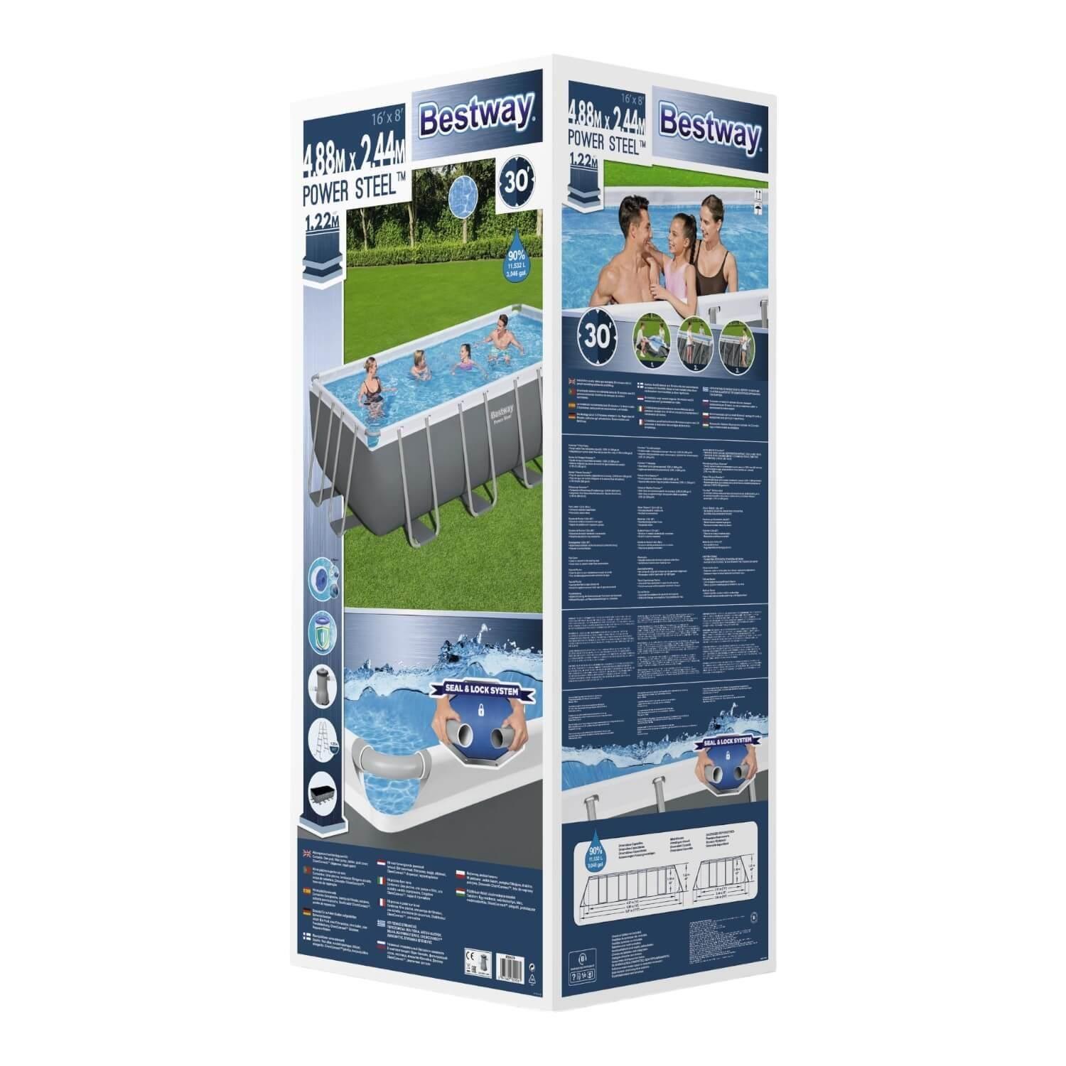 Piscina Bestway Rectangular Filtro+Accesorio 4.88X2.44X1.22M-3