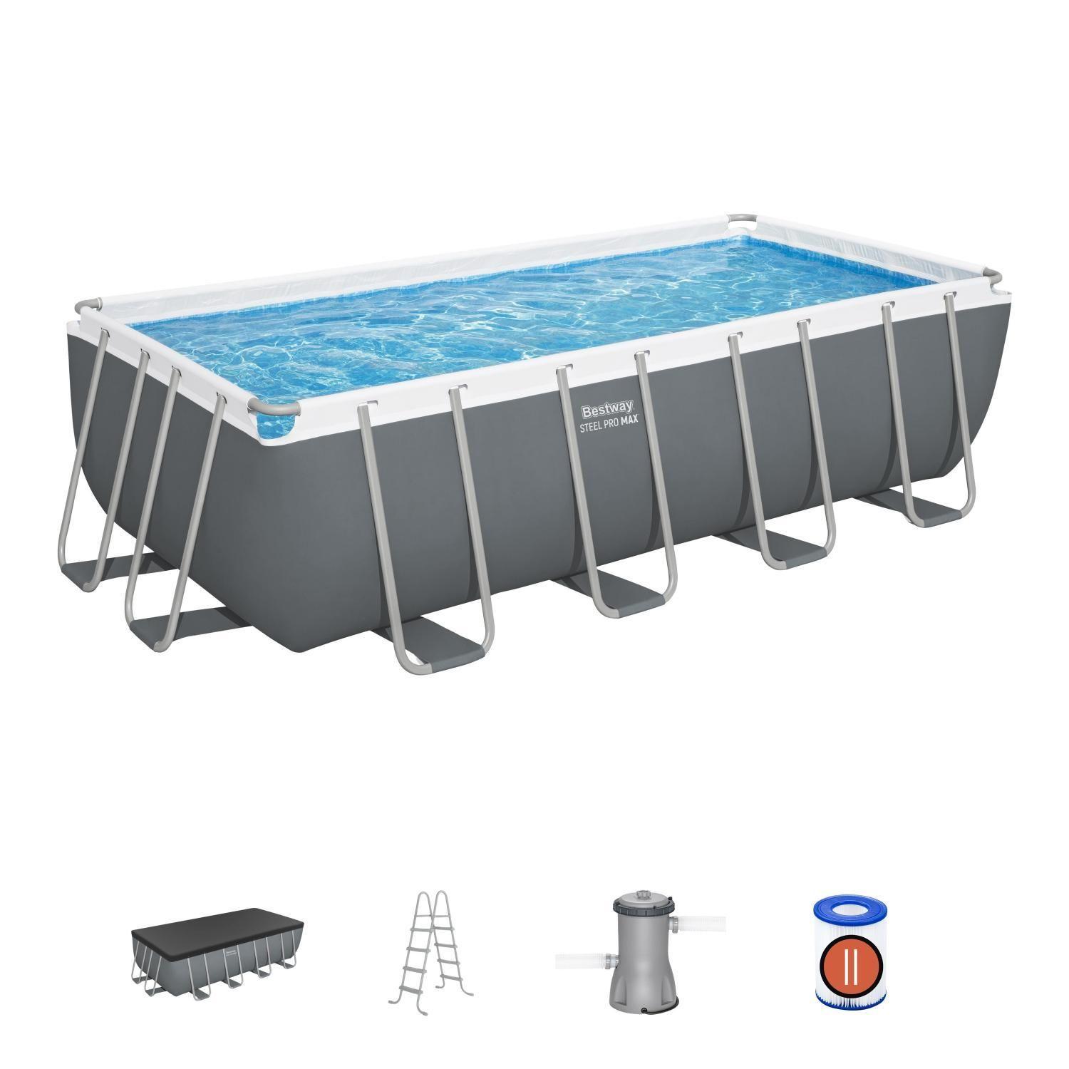 Piscina Bestway Rectangular Filtro+Accesorio 4.88X2.44X1.22M-0