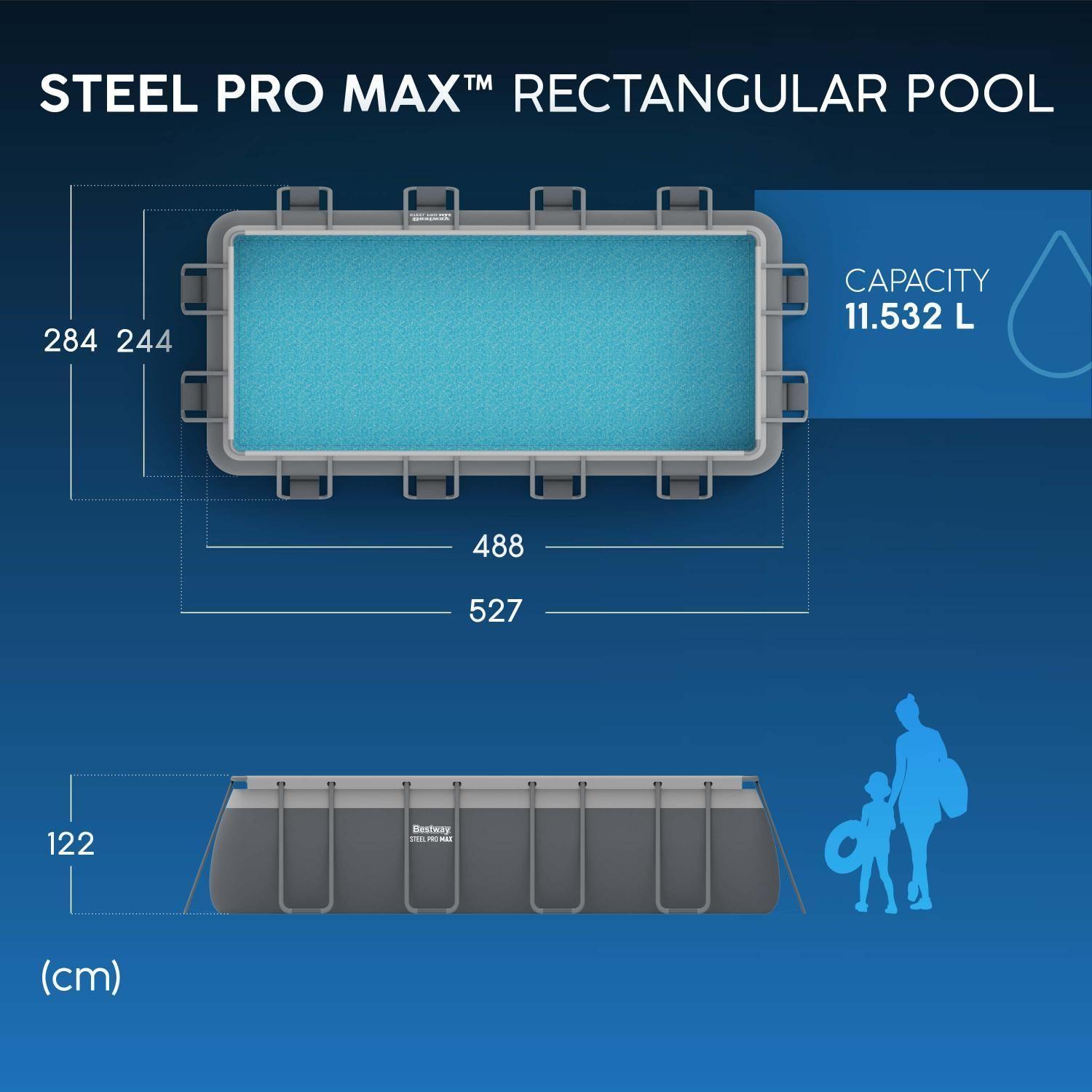 Piscina Bestway Rectangular Filtro+Accesorio 4.88X2.44X1.22M-1