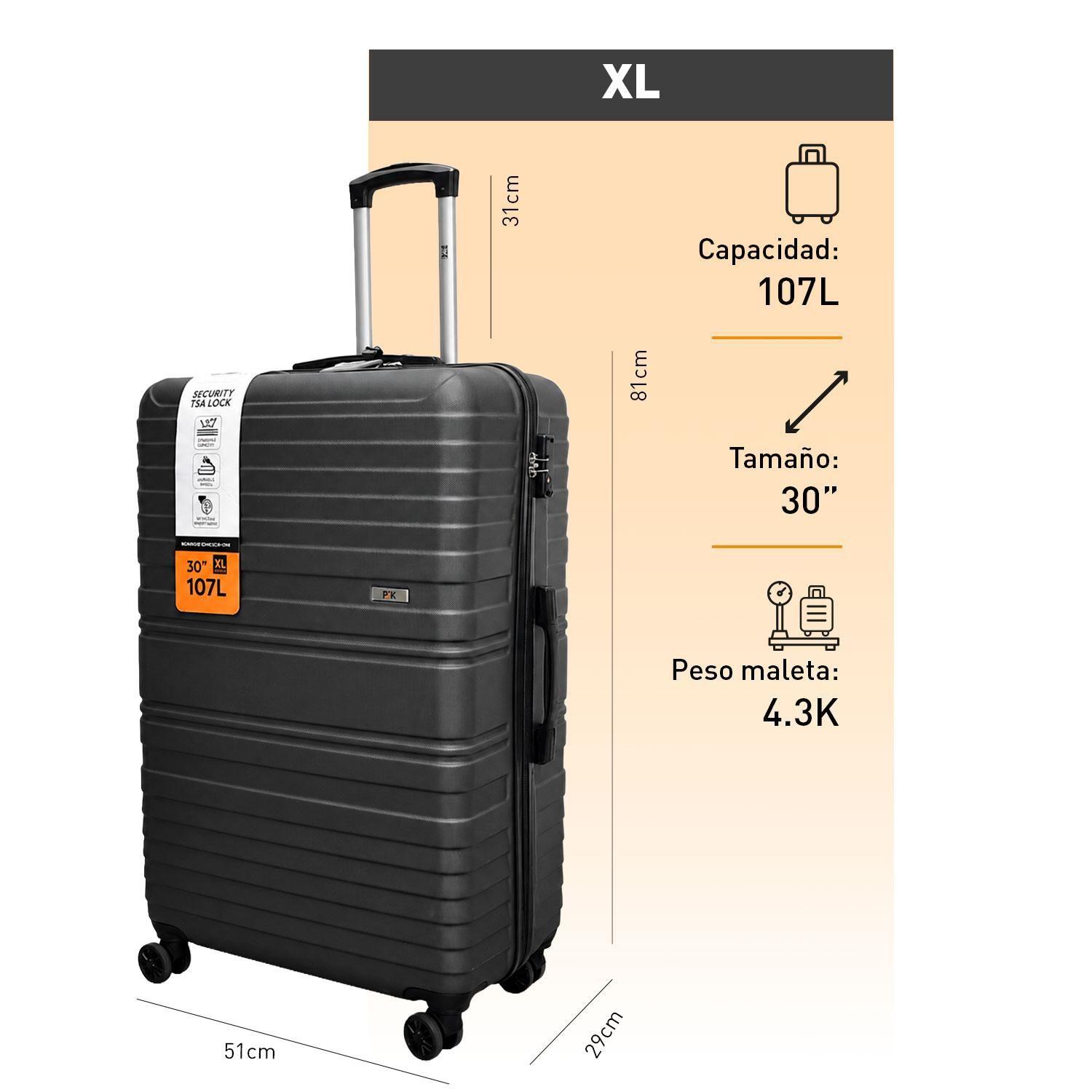 Maleta North Pak Rigida Resistente Ultraliviana 30" 107L Gris-5