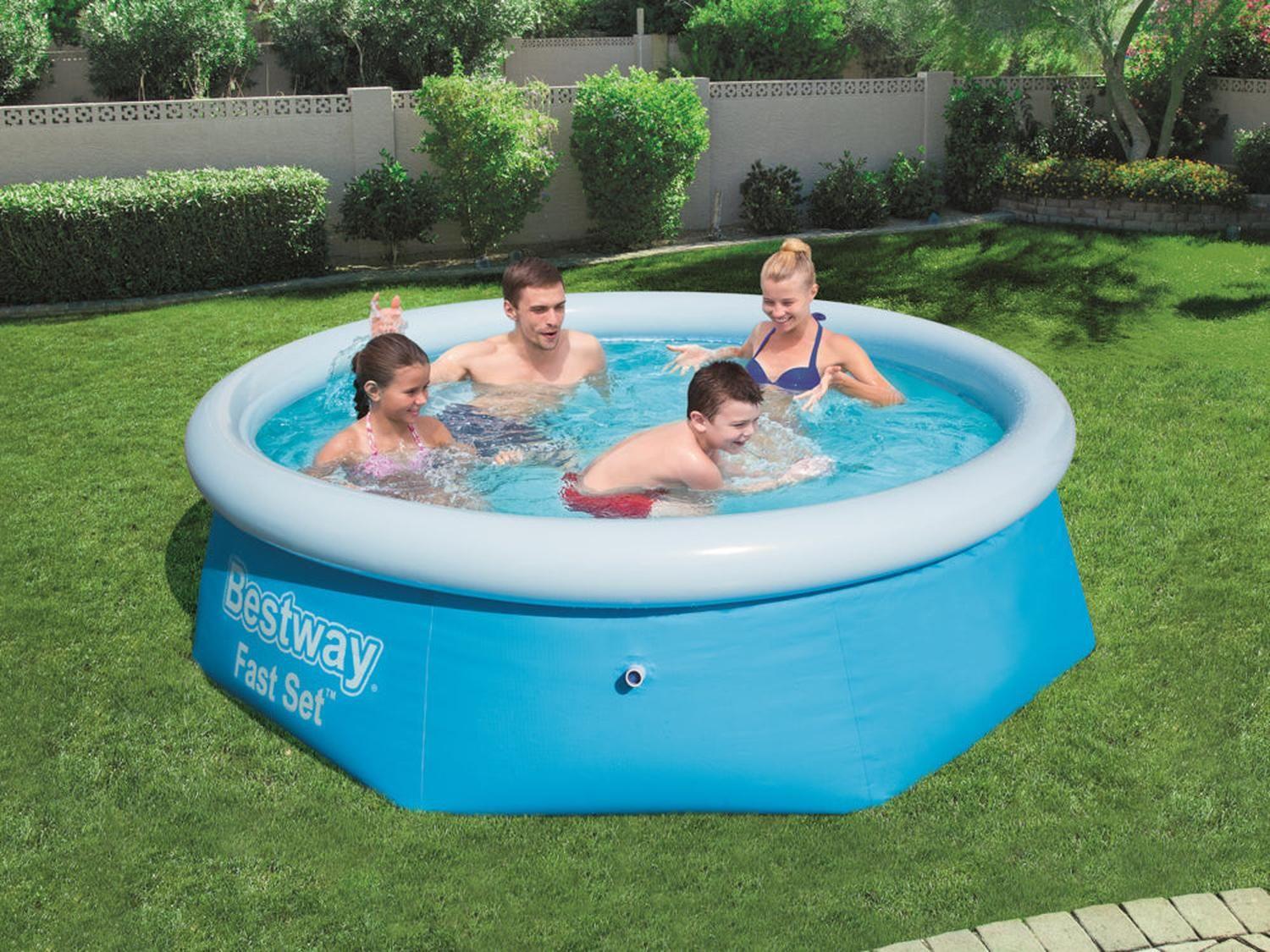 Piscina Bestway Redonda FastSet Fácil Armado 2.44MX66Cm Azul-1