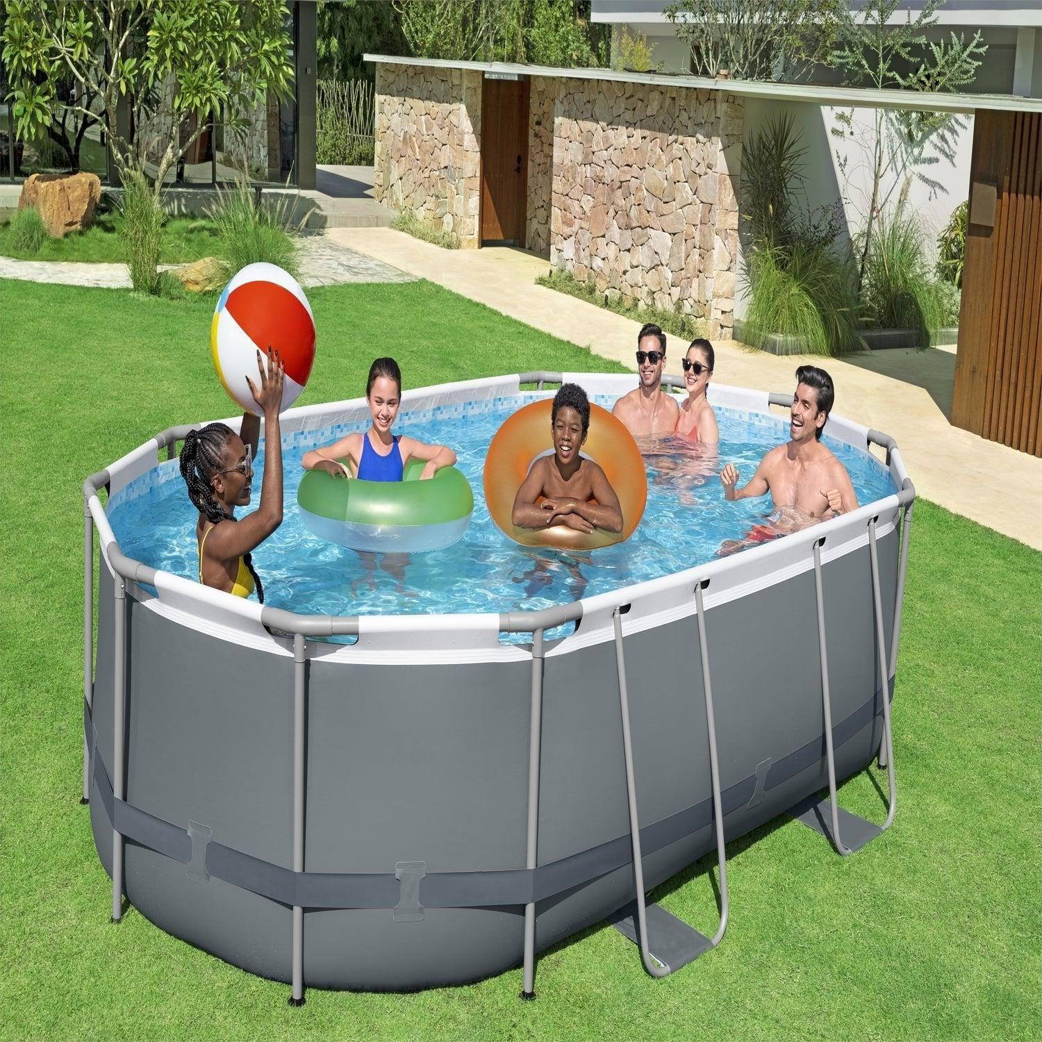 Piscina Bestway Ovalada Filtro + Accesorios 4.88X3.50X1.07M-4