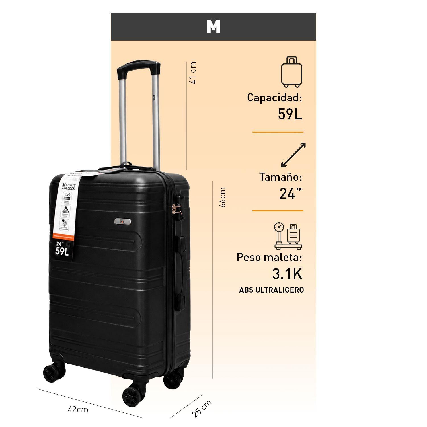 Maleta Northpak Rigida Resistente Ultraliviana 24" 59L Negro-5