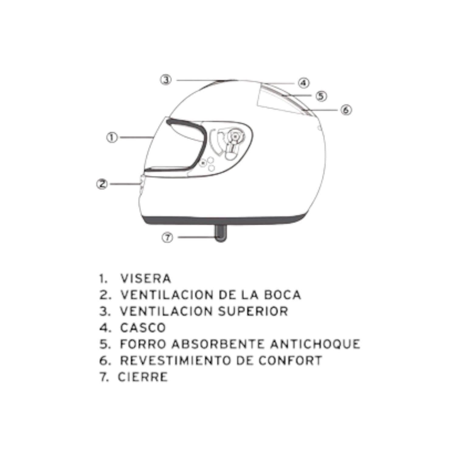 Casco Full Face Bx190 Talla M Color Deep Blue Certificado-3
