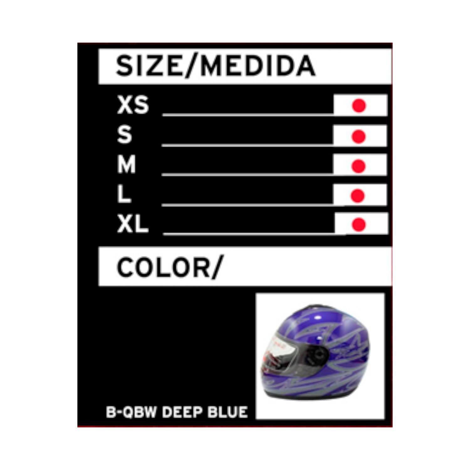 Casco Full Face Bx190 Talla M Color Deep Blue Certificado-5